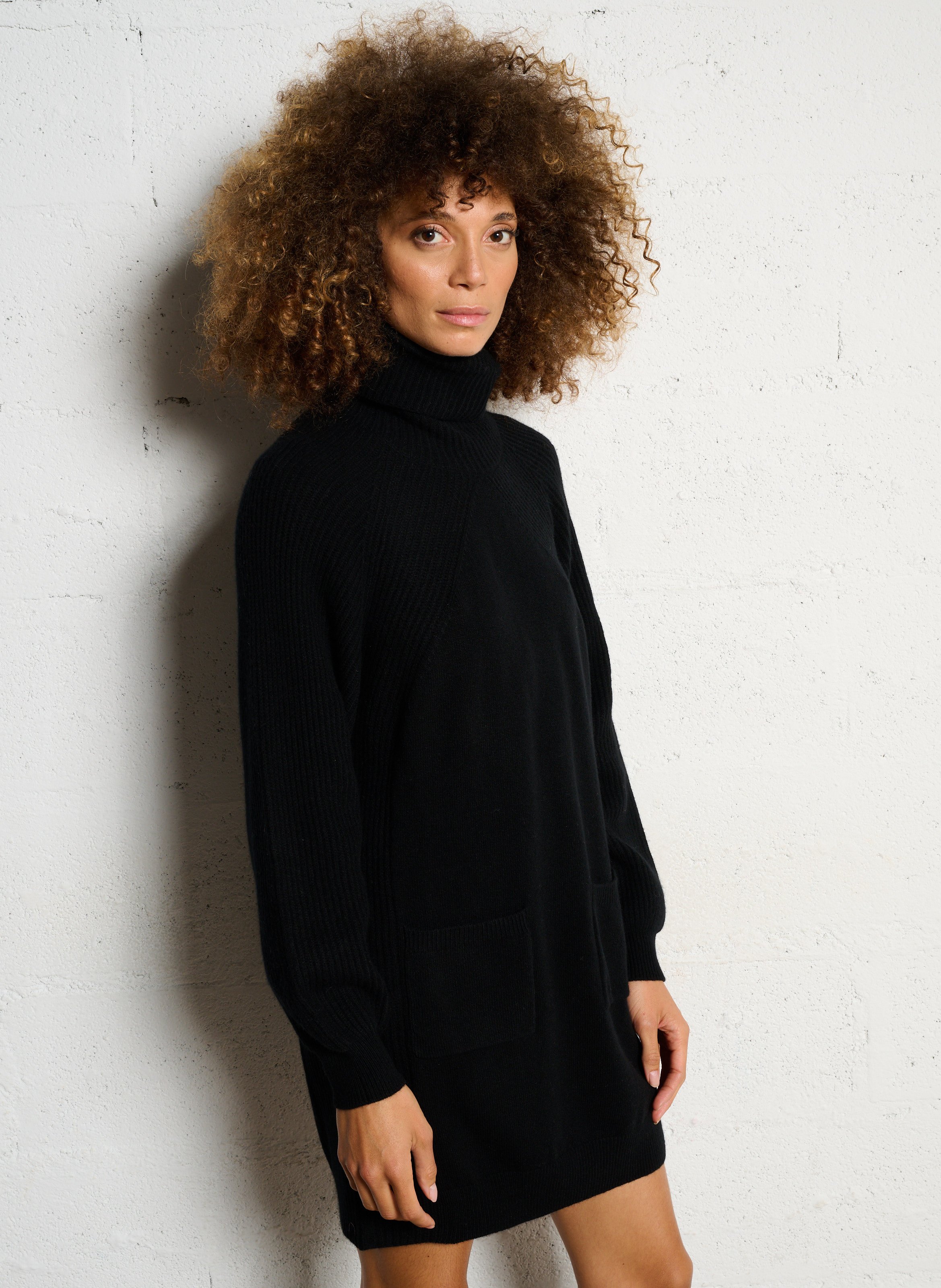 Short wool turtleneck dress LIU JO Black