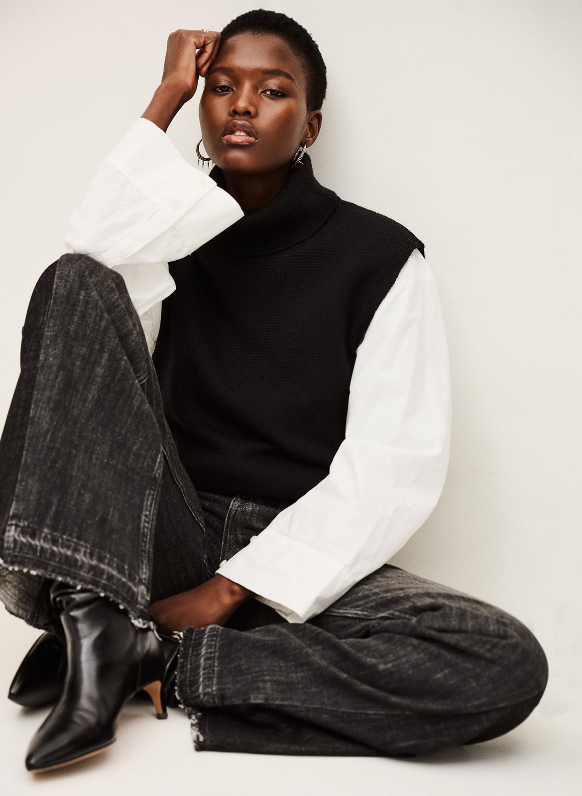 Jean flare en coton bio BA&SH Noir