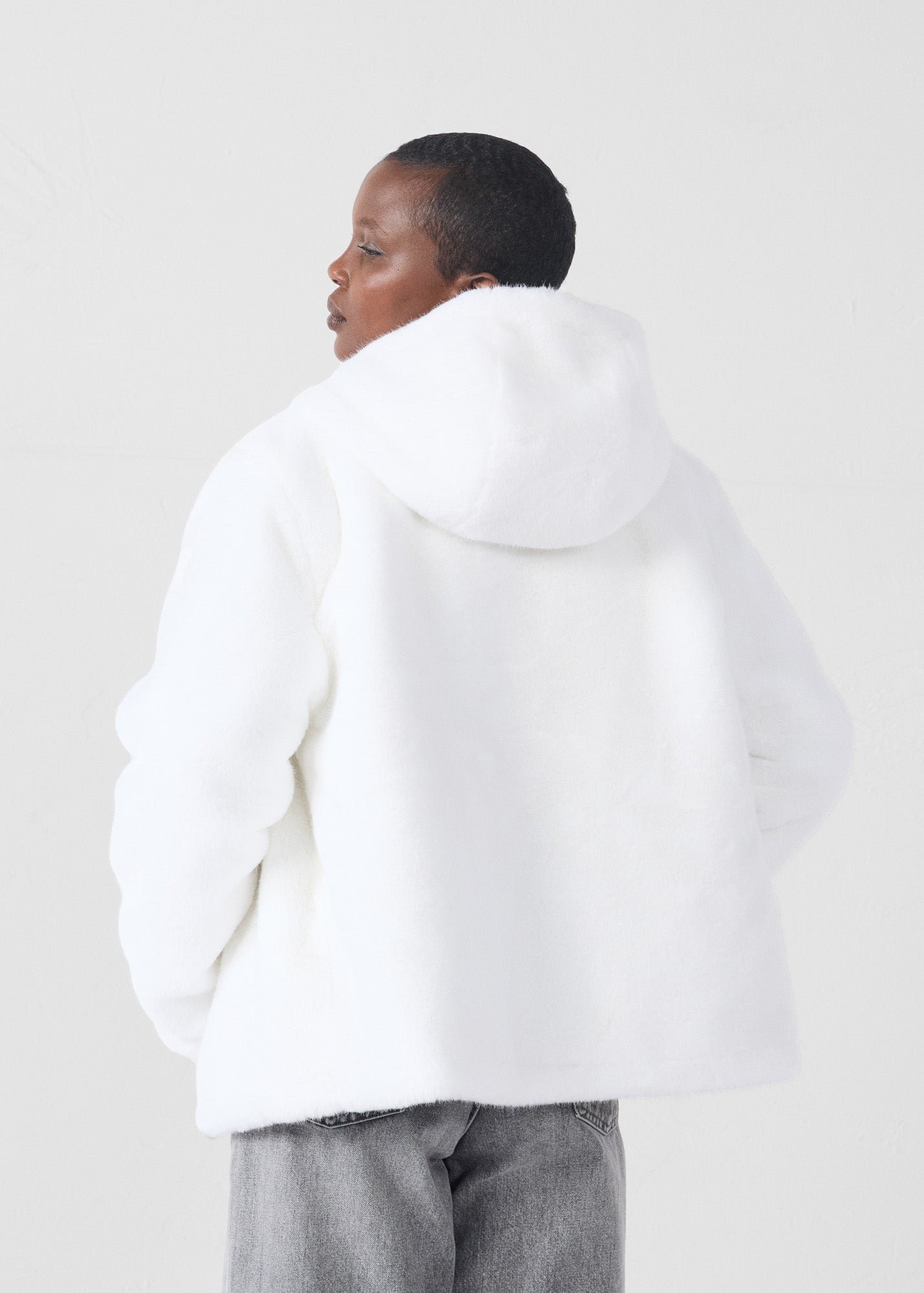 Zora faux fur puffer jacket JOTT White
