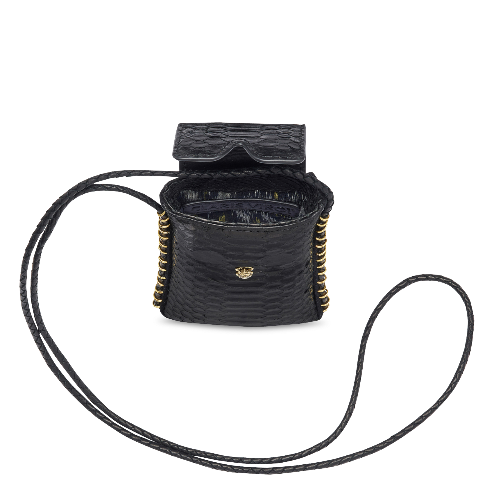 Etui à lunettes en cuir CLARIS VIROT Noir