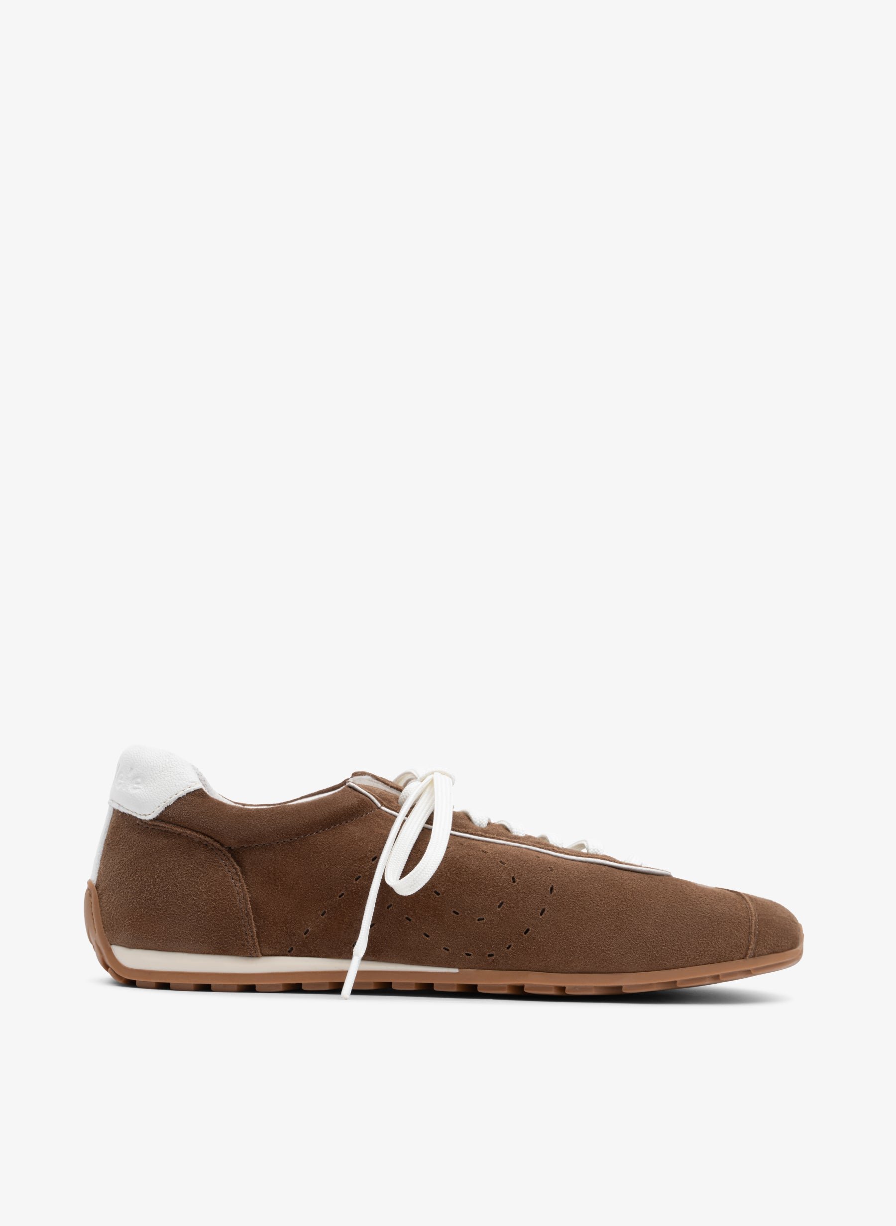 Cognac suede leather sneaker PARALLELE PARIS Brown