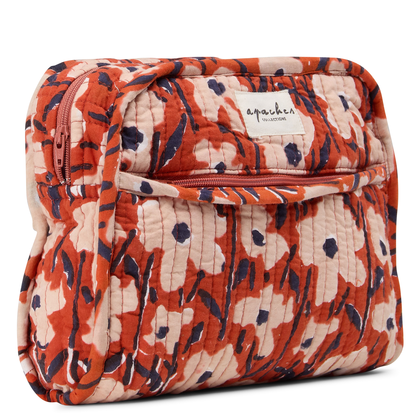 Cotton pouch with floral print APACHES COLLECTIONS Orange