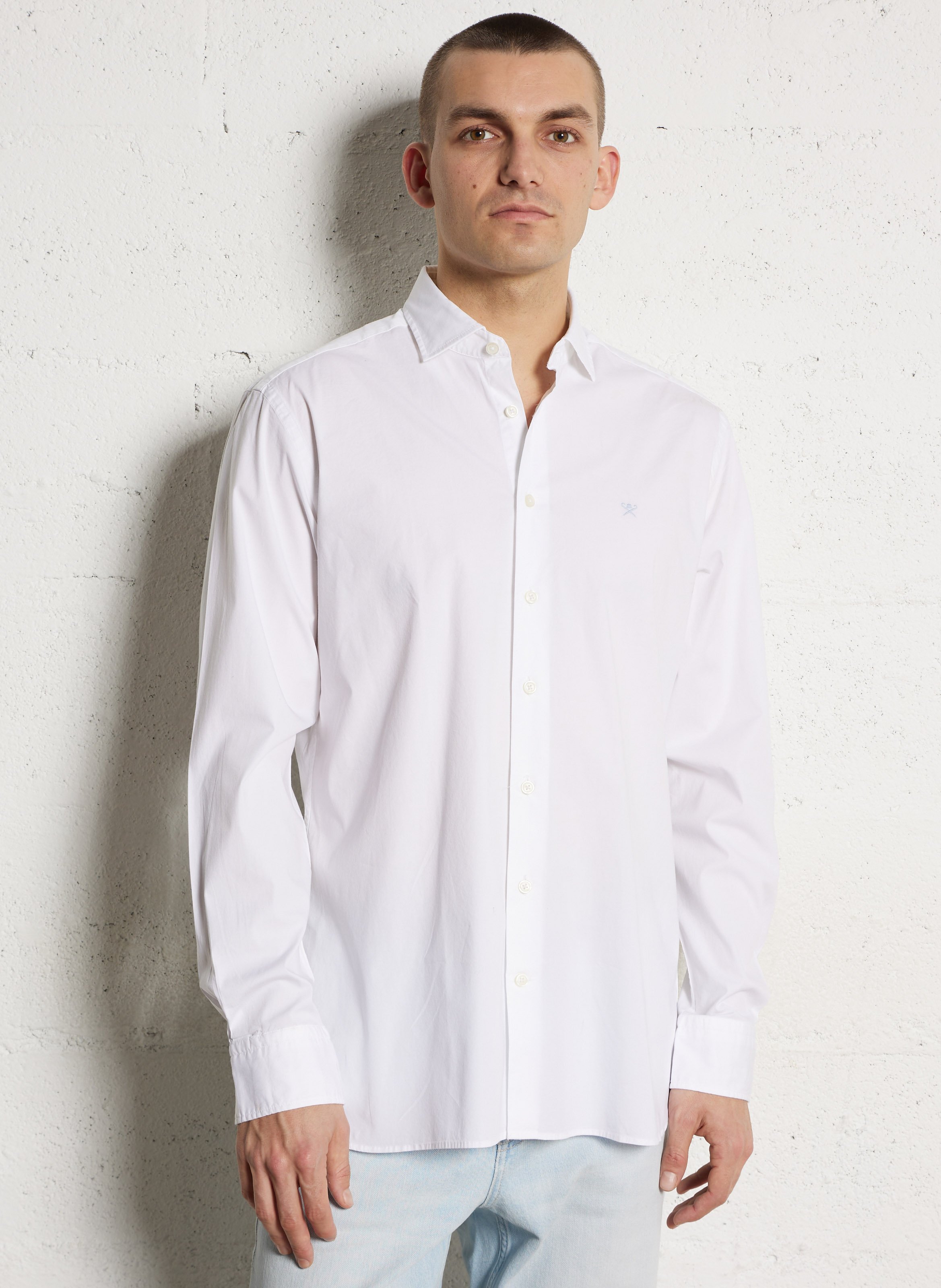 Blouse met klassieke kraag HACKETT Wit