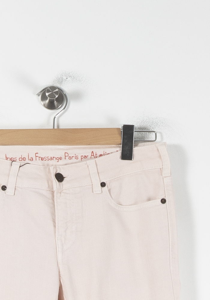 Cropped slim jeans with studs INES DE LA FRESSANGE - Seconde main Pink