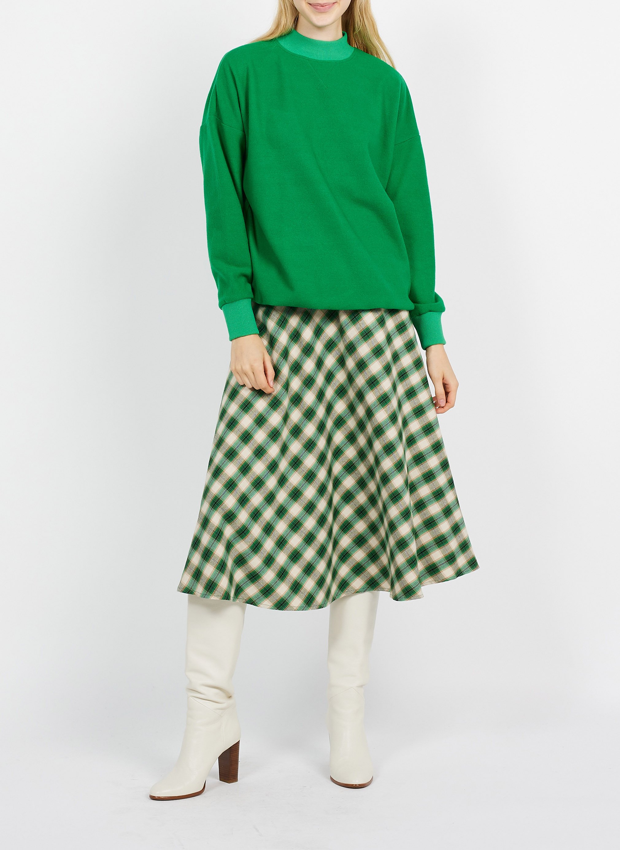 Sweater van scheerwolmix met ronde hals COLLECTORS CLUB Groen