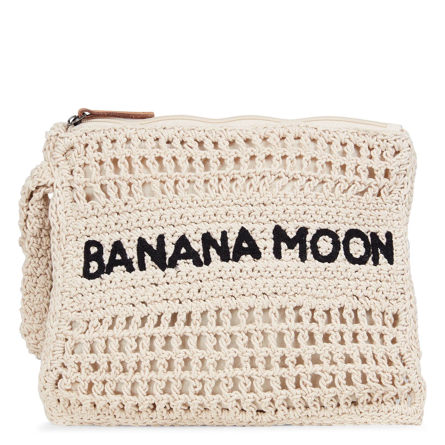 Pochette tressée en coton BANANA MOON Beige