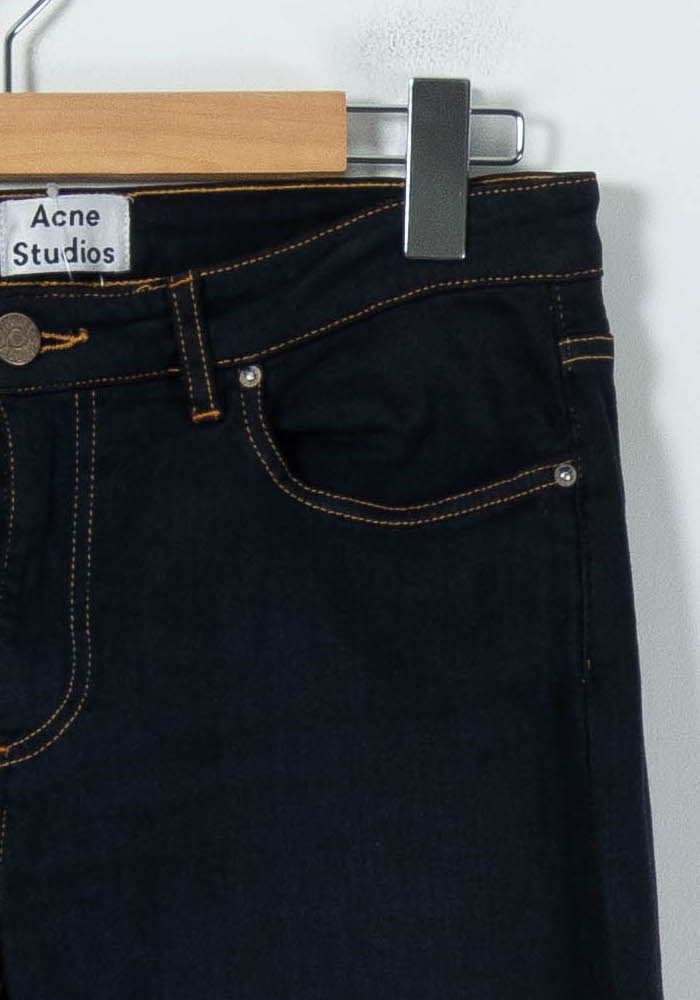 Cropped slim jeans with studs ACNE STUDIOS - Seconde Main Blue