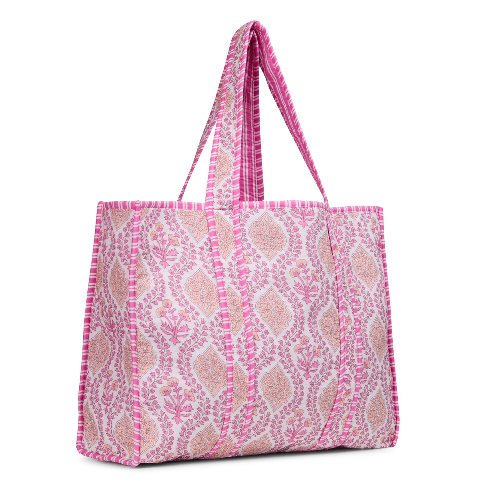 Bolso shopper de algodón estampado AU PRINTEMPS PARIS Rosa