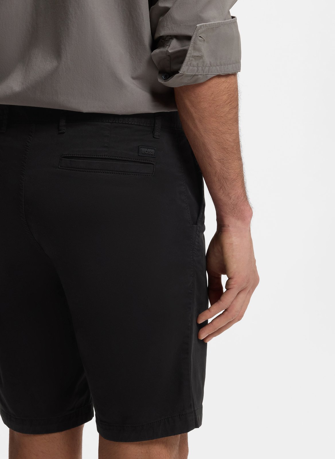 Straight cotton-blend shorts BOSS Black