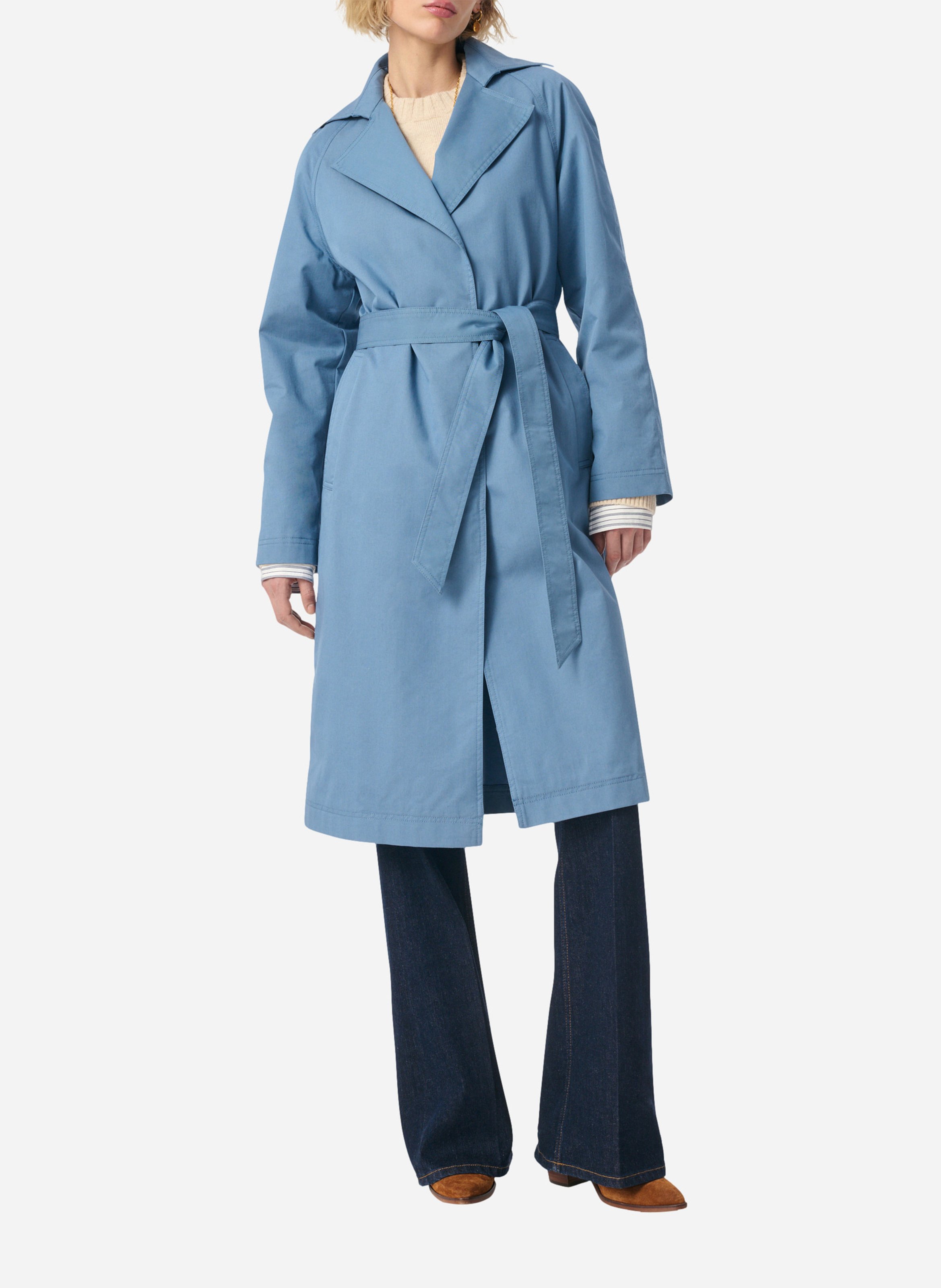 Cotton-blend trench coat VANESSA BRUNO Blue