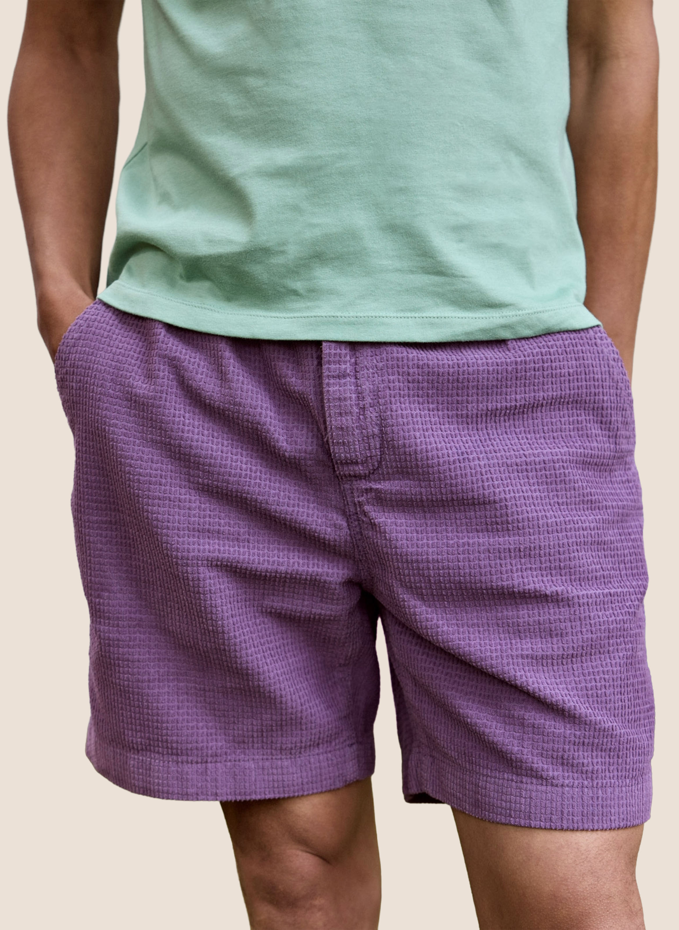 Straight cotton shorts FAGUO Purple