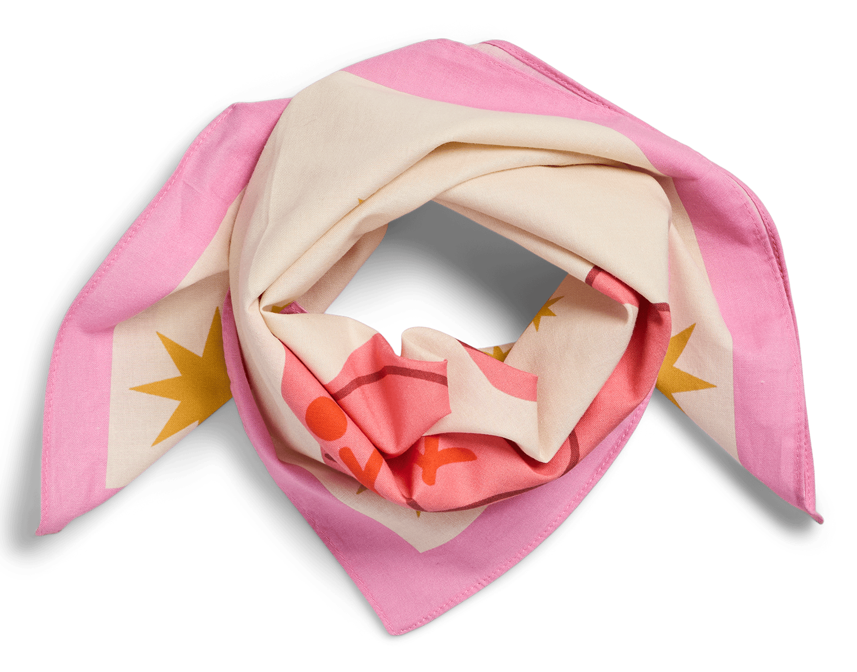 Bio katoenen sjaal met print PIECES Beige