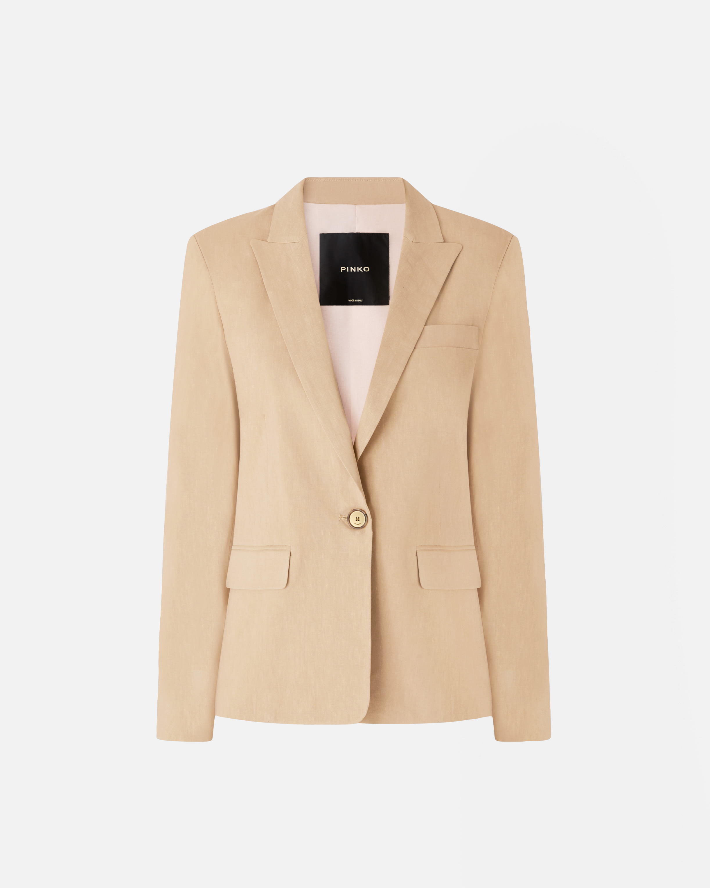 Linen-blend jacket Beige