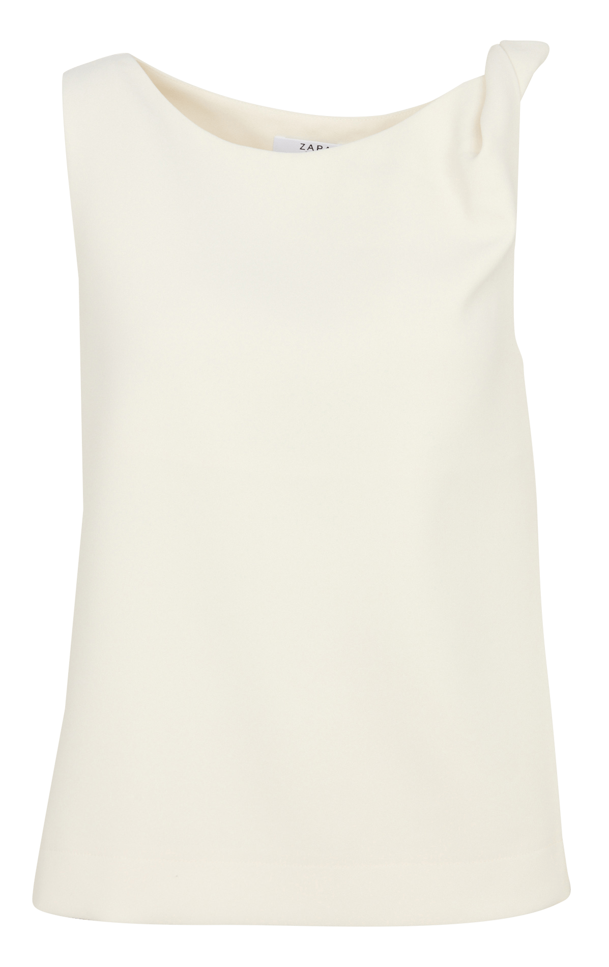 Mouwloze, rechte blouse van gemengde viscose ZAPA Wit