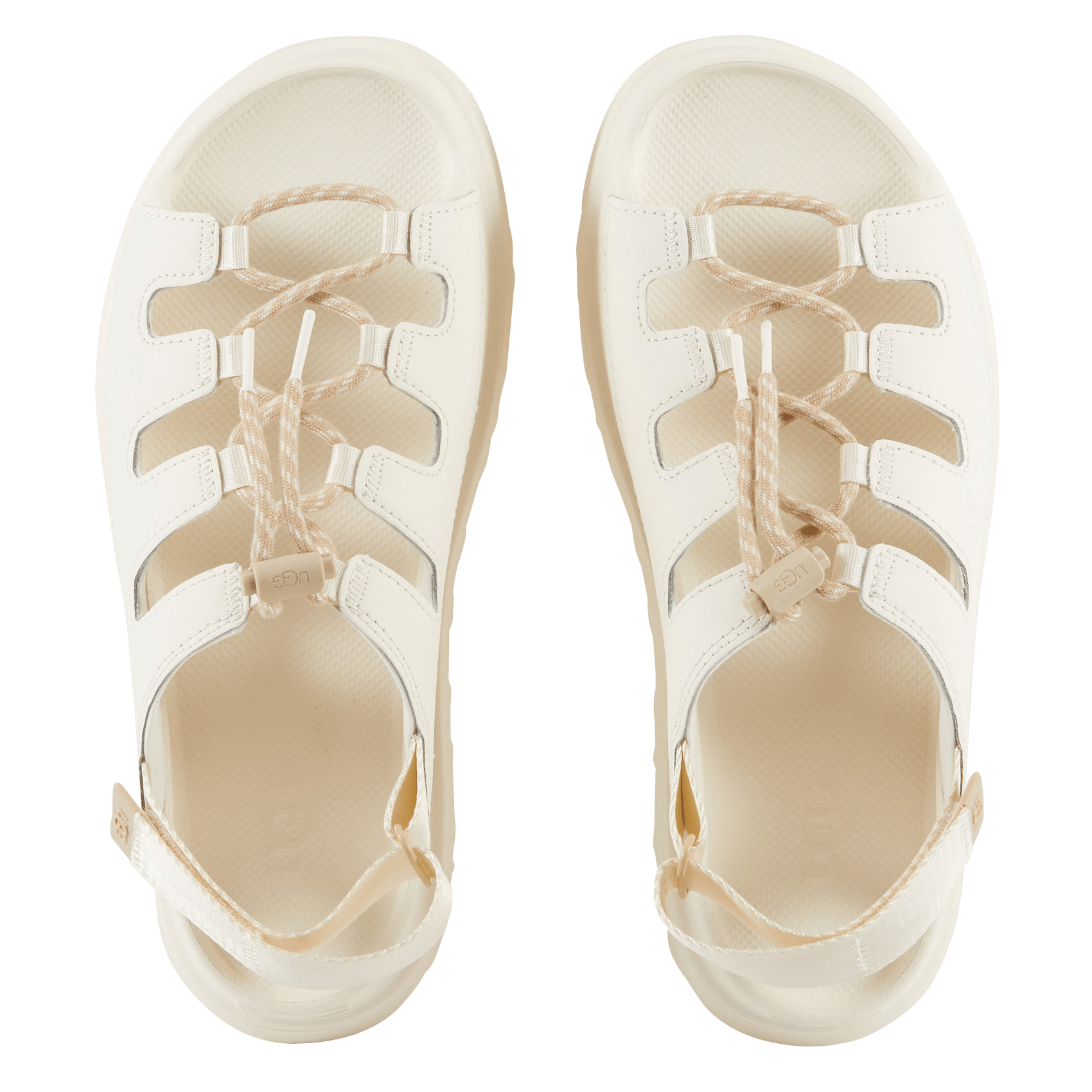 Sandalen aus Leder-Mix mit Keilabsatz UGG Weiss