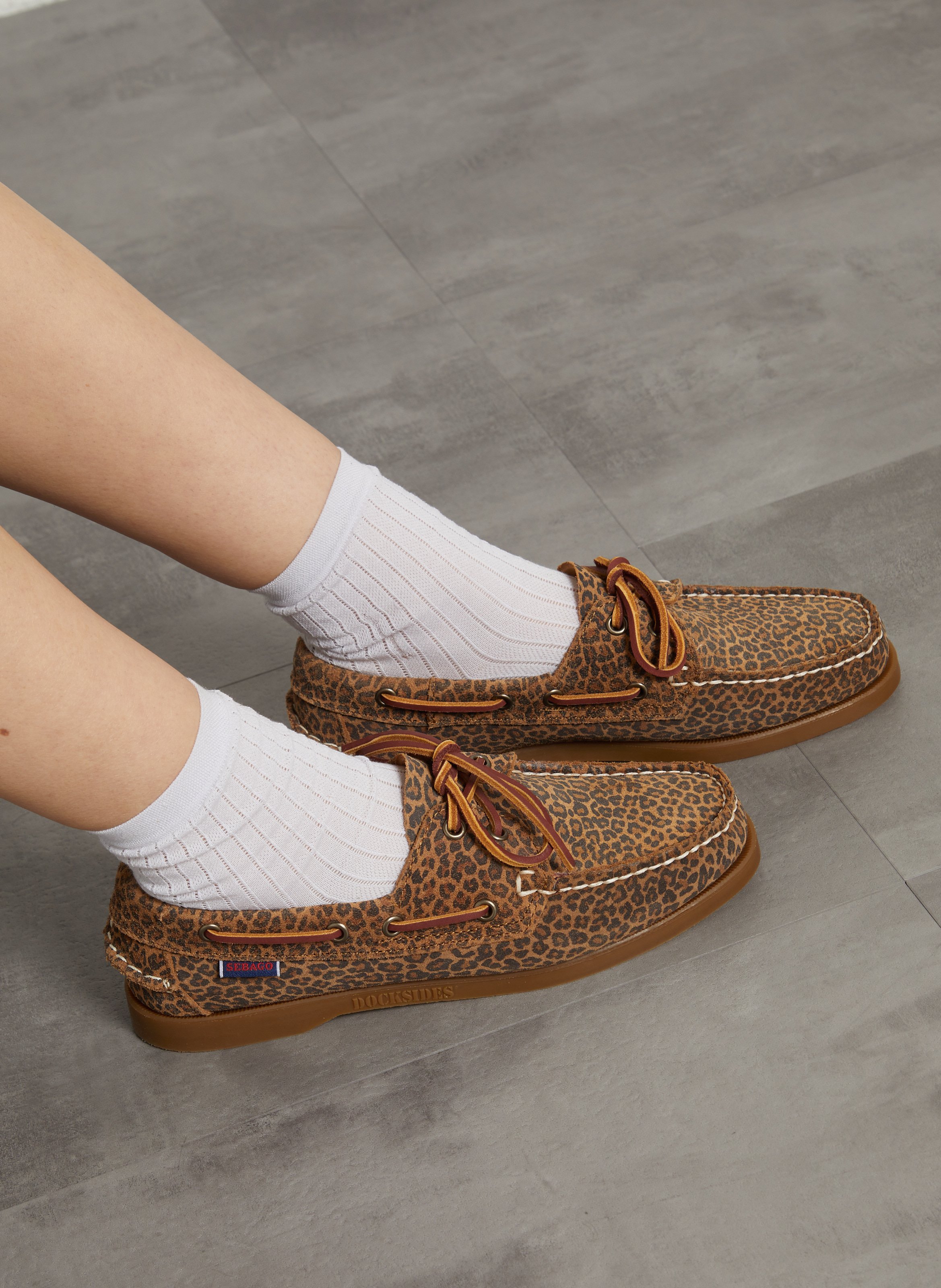 Leoparden-Wildleder-Bootsschuhe SEBAGO Mehrfarbig