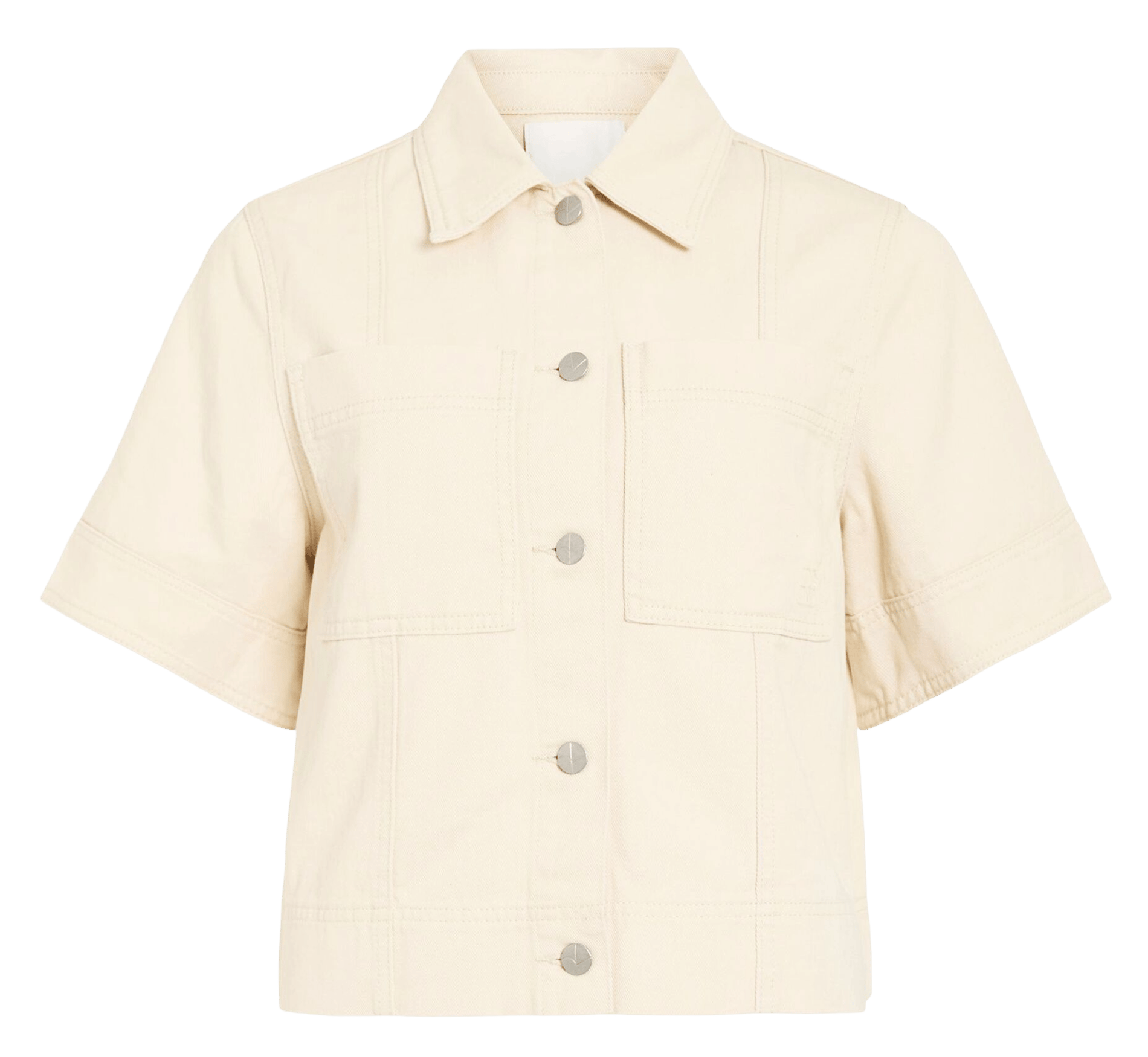 Veste droite col classique en coton ROUGE EDIT Beige