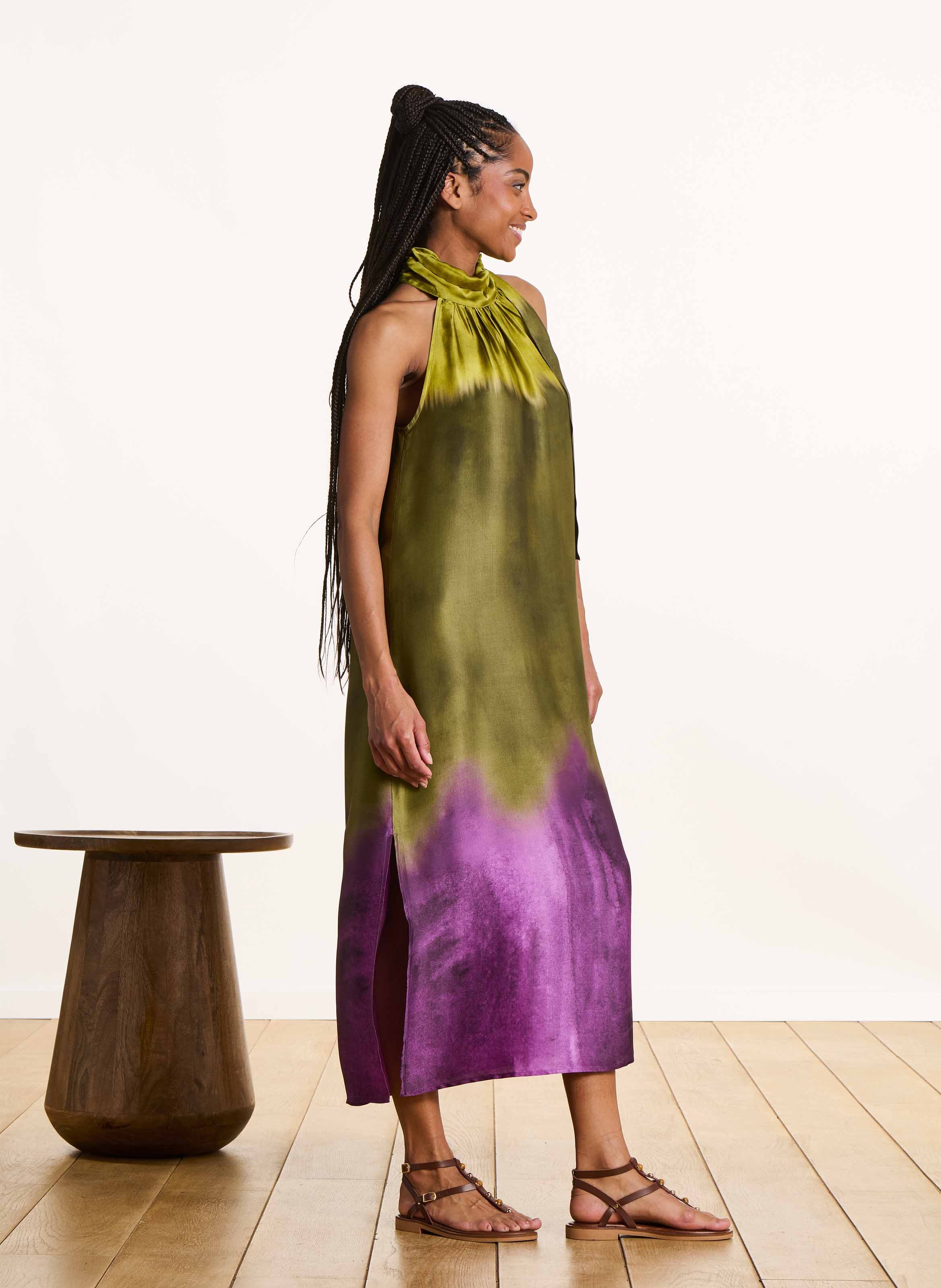 Robe midi tie and dye LA FEE MARABOUTEE Vert