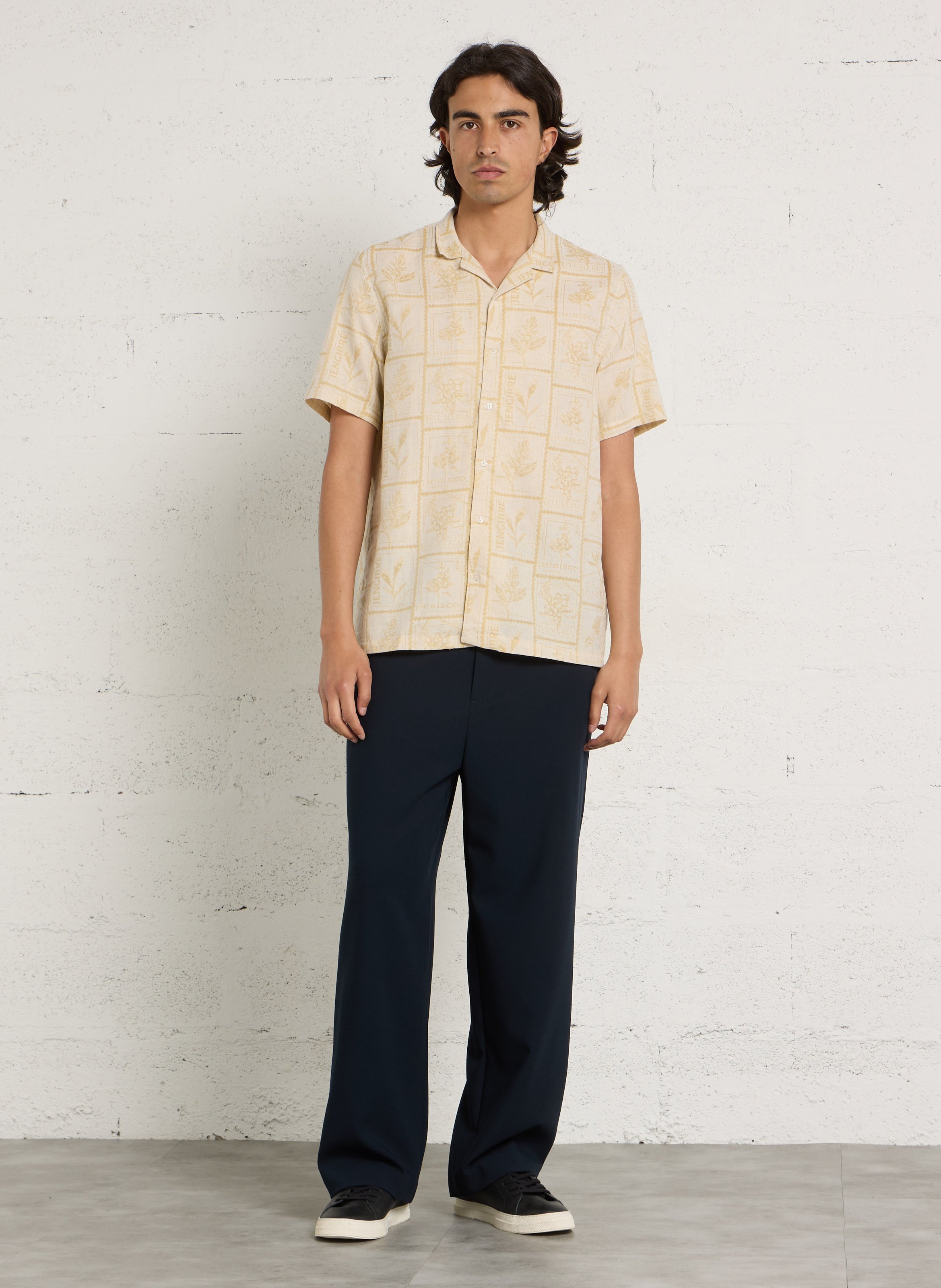 Chemise droite en coton IKKS Jaune