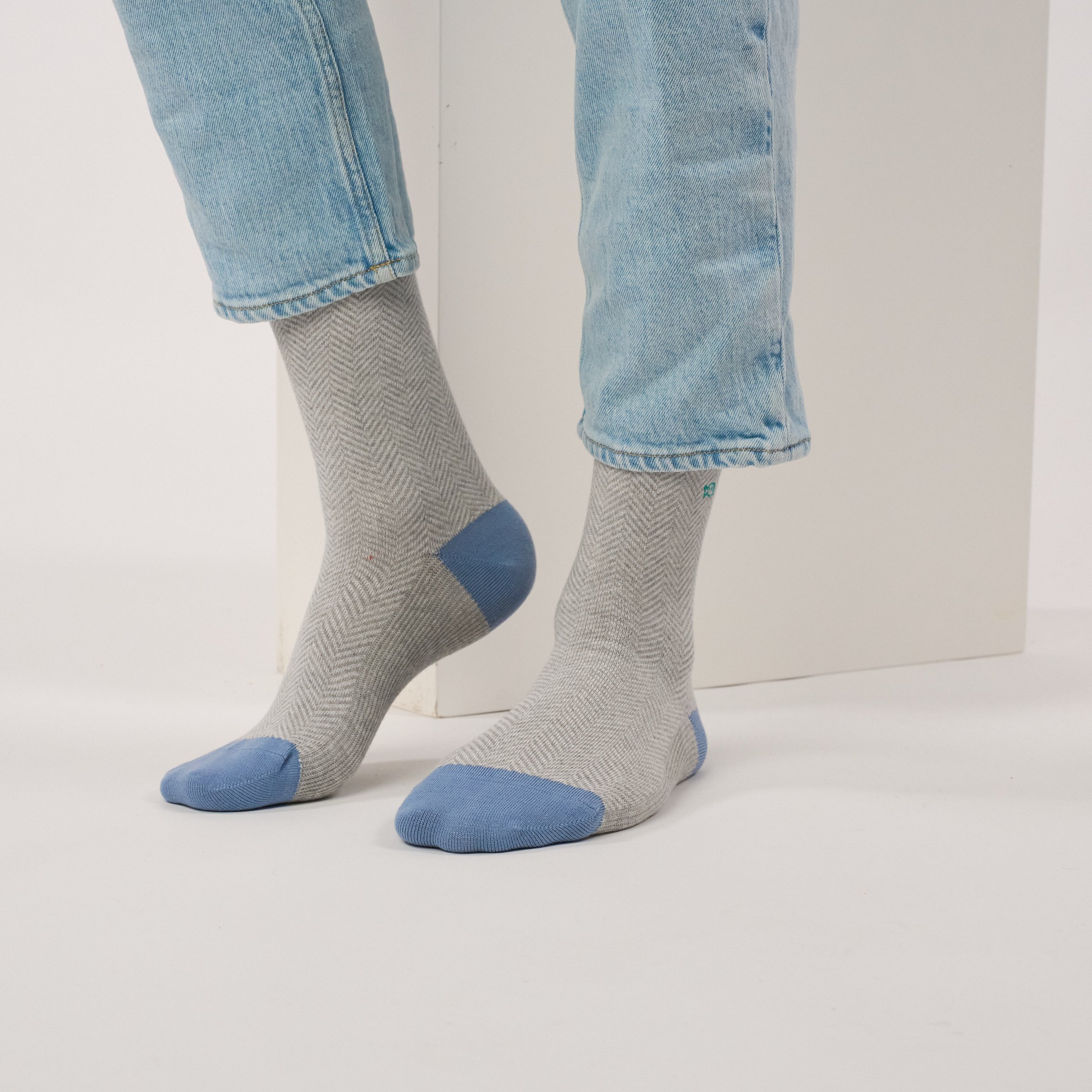 Combed cotton herringbone socks | Grey BILLYBELT Men