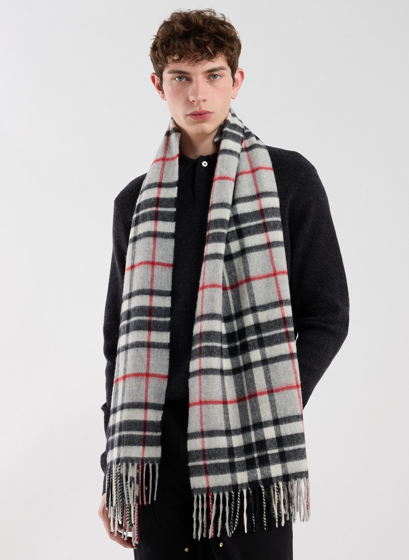Merino wool checkered scarf SAISON 1865 Multicolored