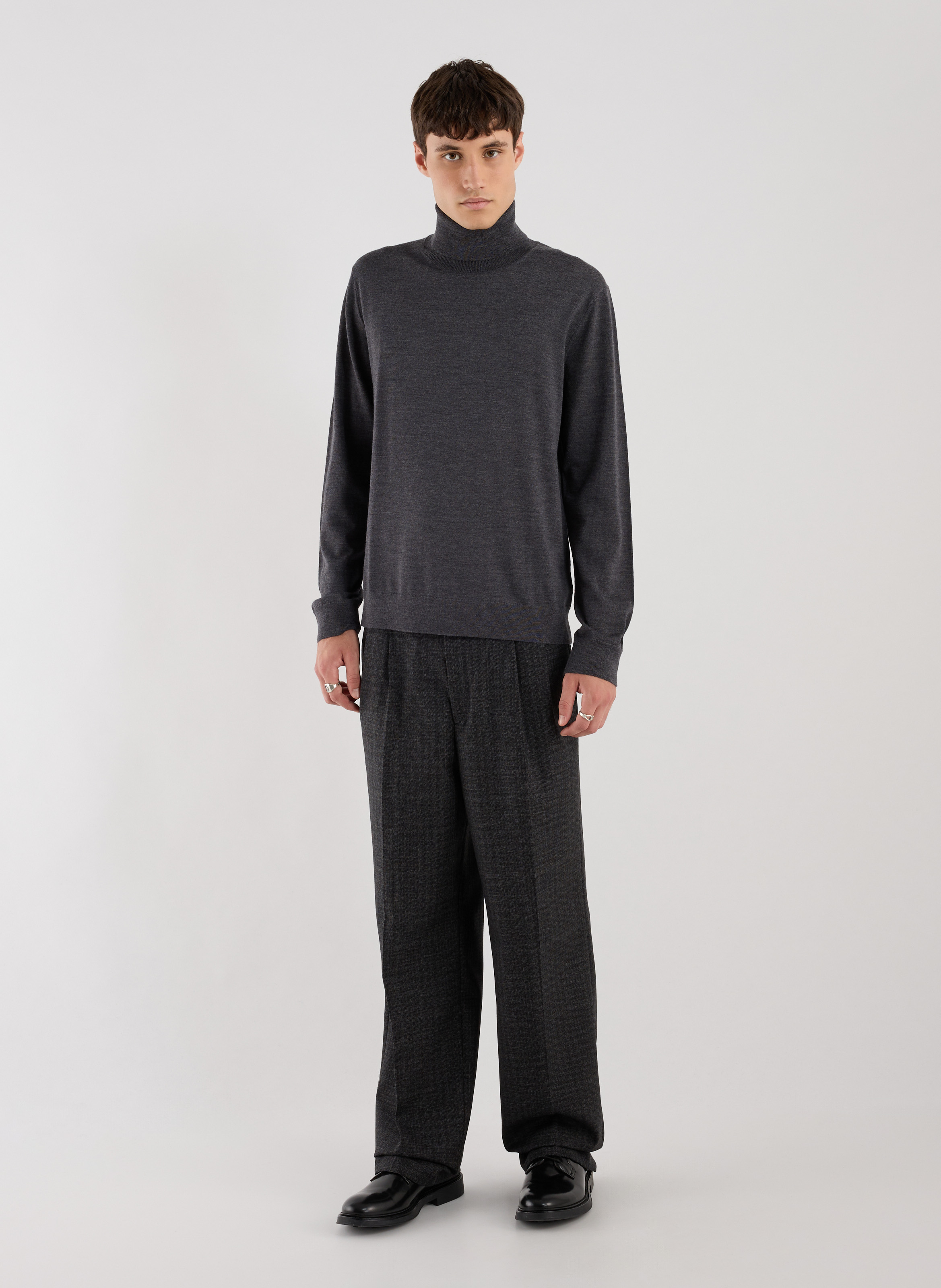 Merino wool roll-neck sweater arnau-r SAISON 1865 Grey