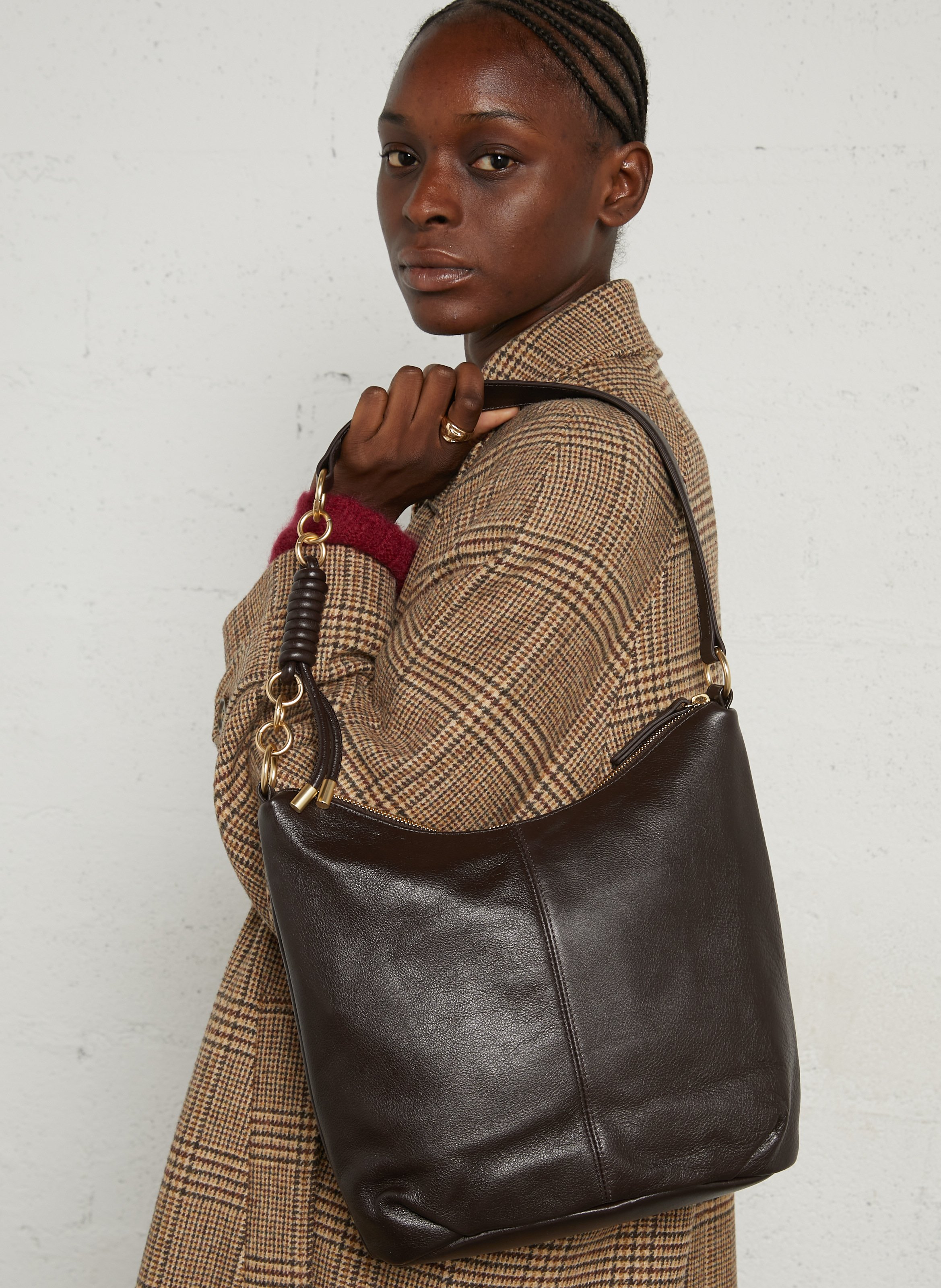 Beuteltasche aus Leder NAT & NIN Braun