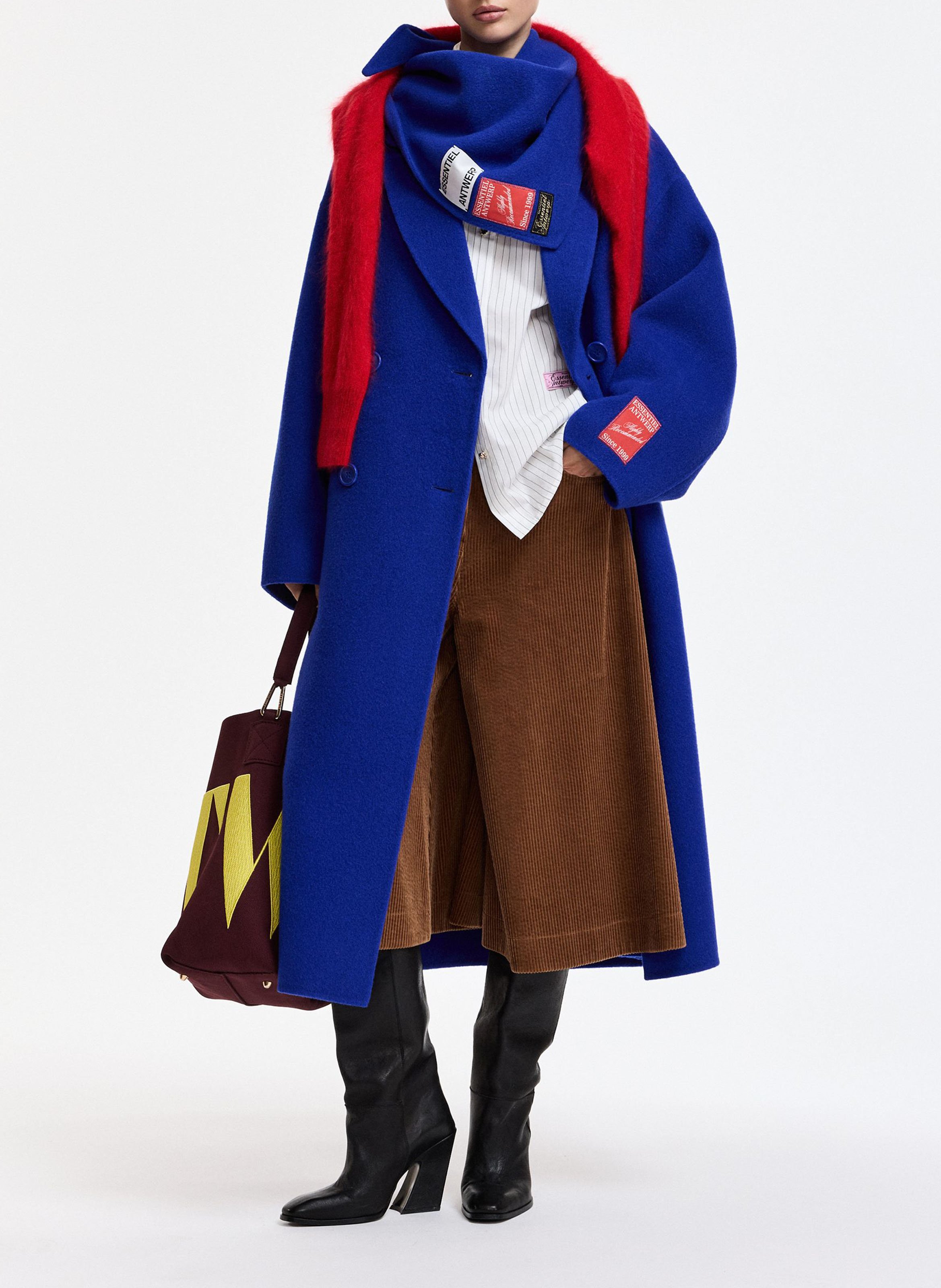 Abrigo oversize de lana y cachemira ESSENTIEL ANTWERP Azul