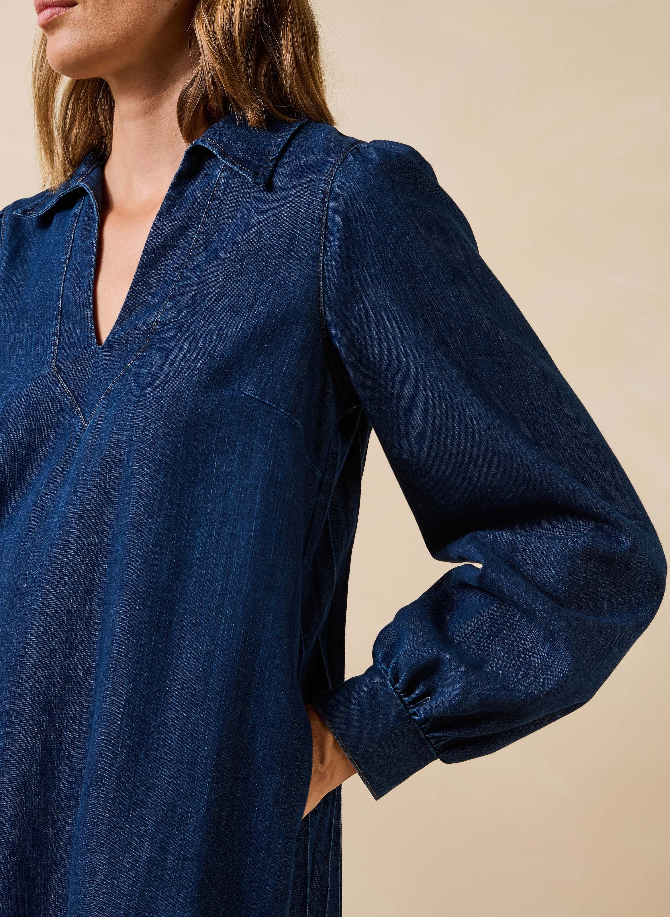 Cotton-blend T-shirt dress LA FEE MARABOUTEE Blue