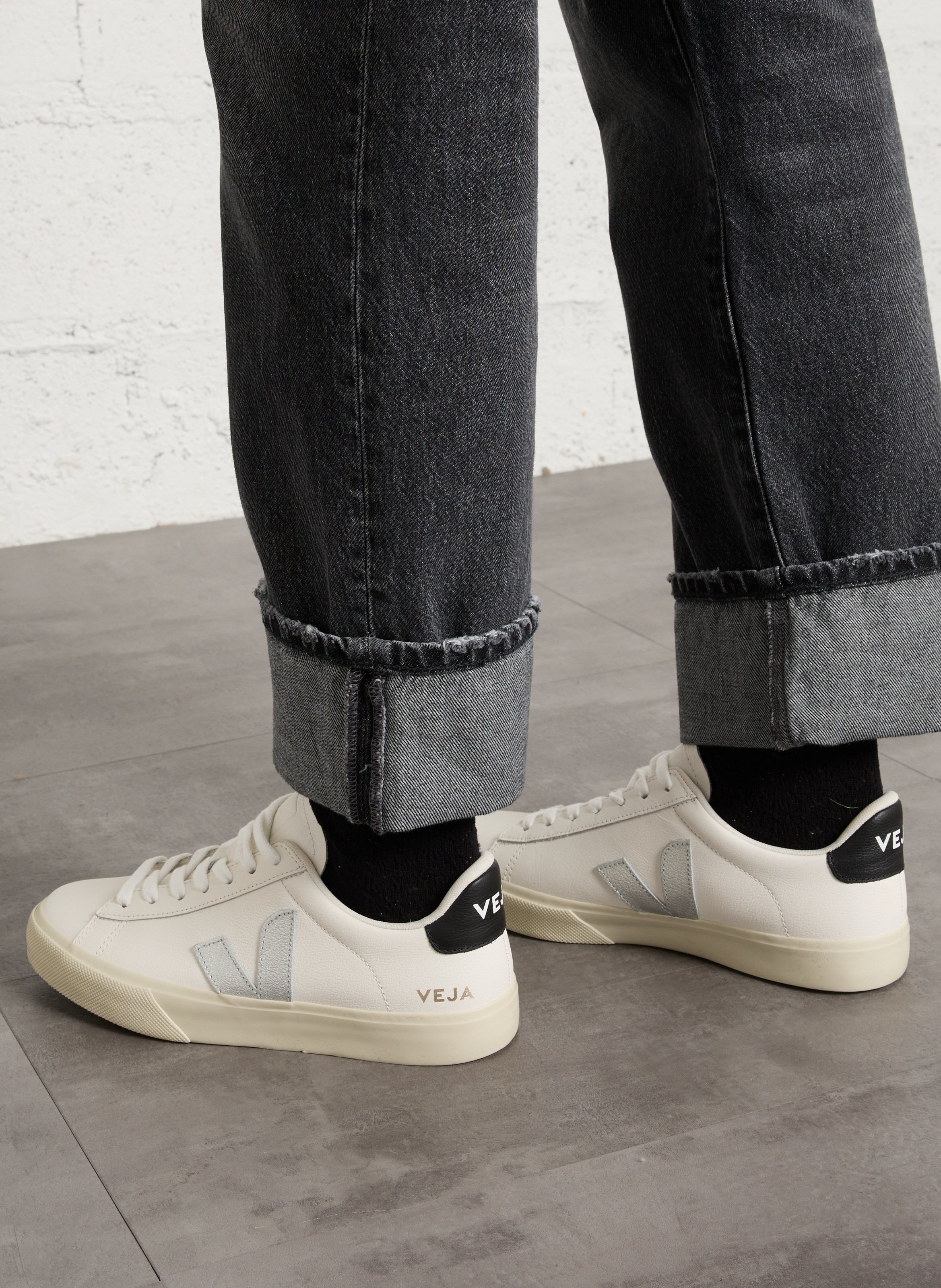 Niedrige Sneaker im Material-Mix VEJA Weiss