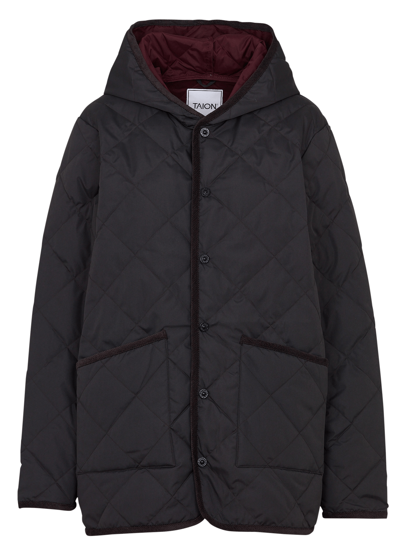 Veste ample matelassée à capuche TAION Gris