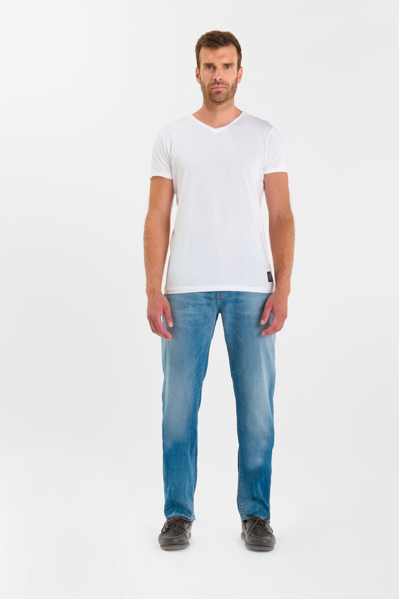 Straight-leg zip jeans LE TEMPS DES CERISES Blue