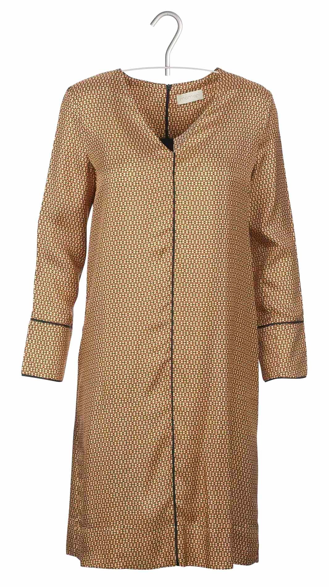 Robe courte droite décolletée et imprimée en soie MOMONI Rouge