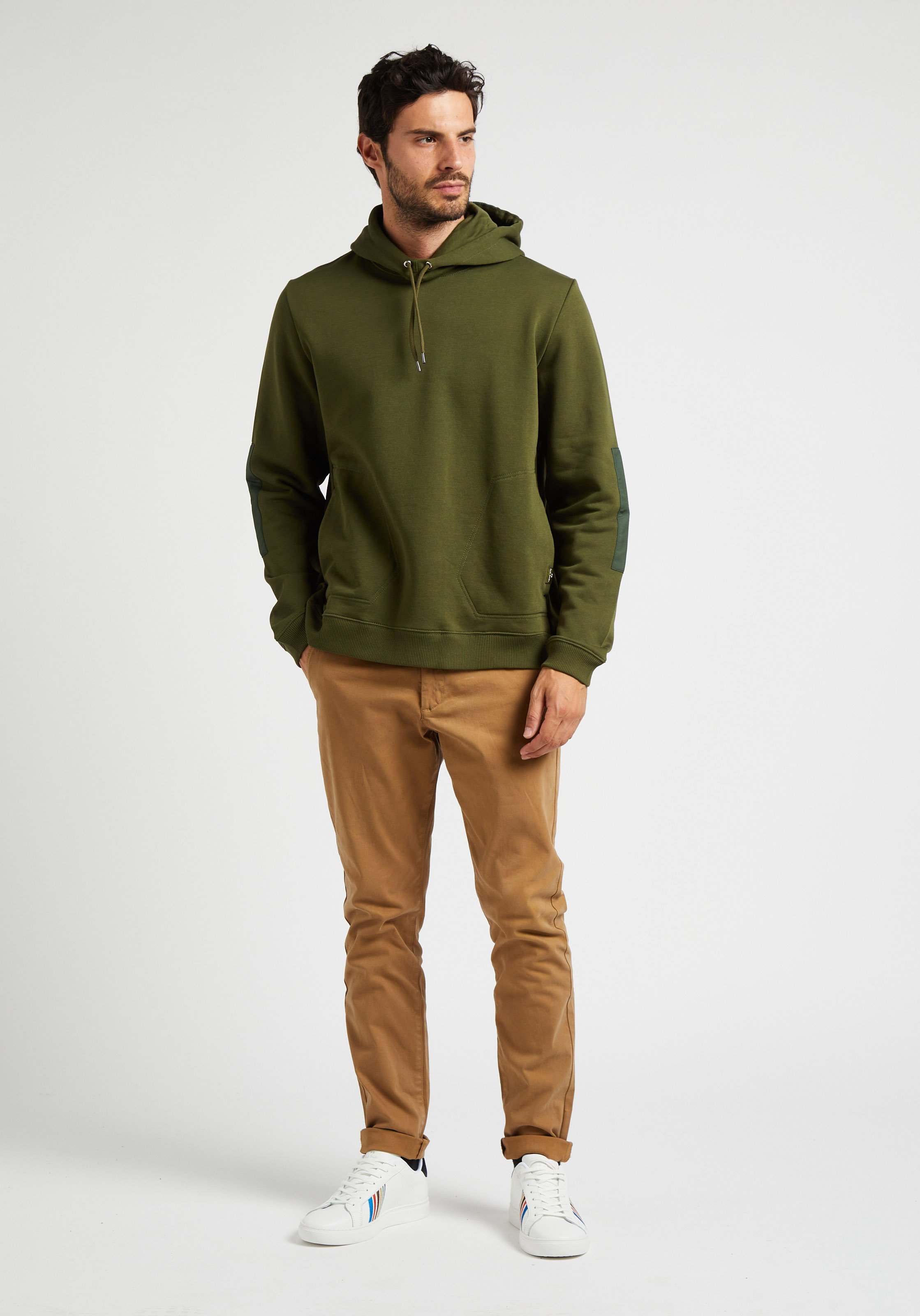 Green hoodie outfit men on sale