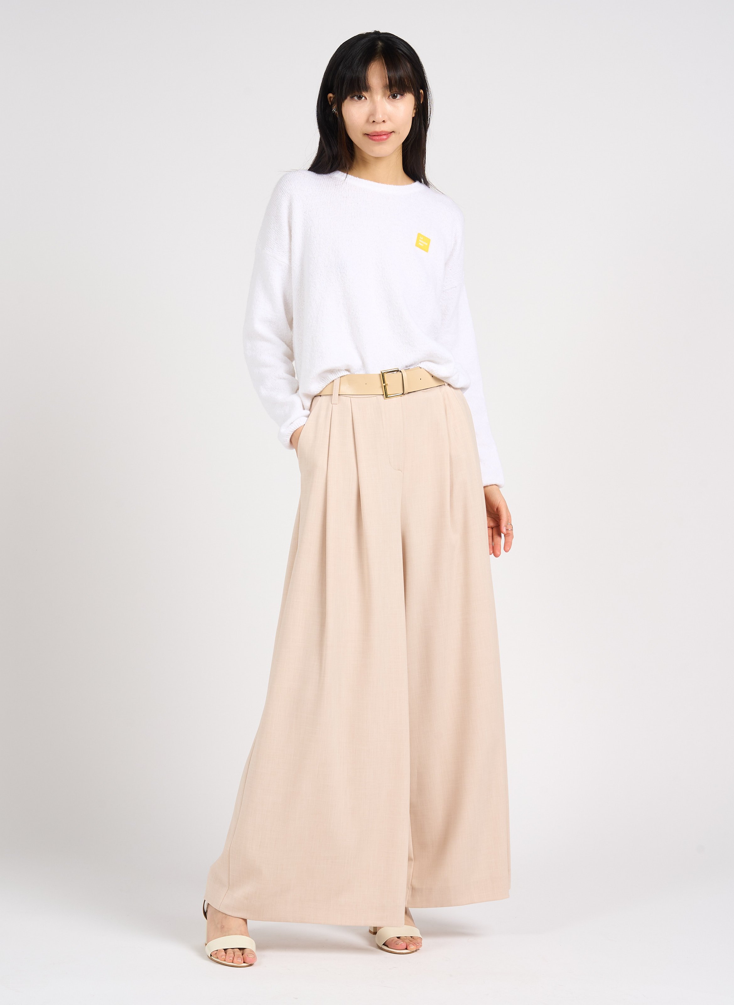 Pantalon palazzo ceinturé IMPERIAL Beige