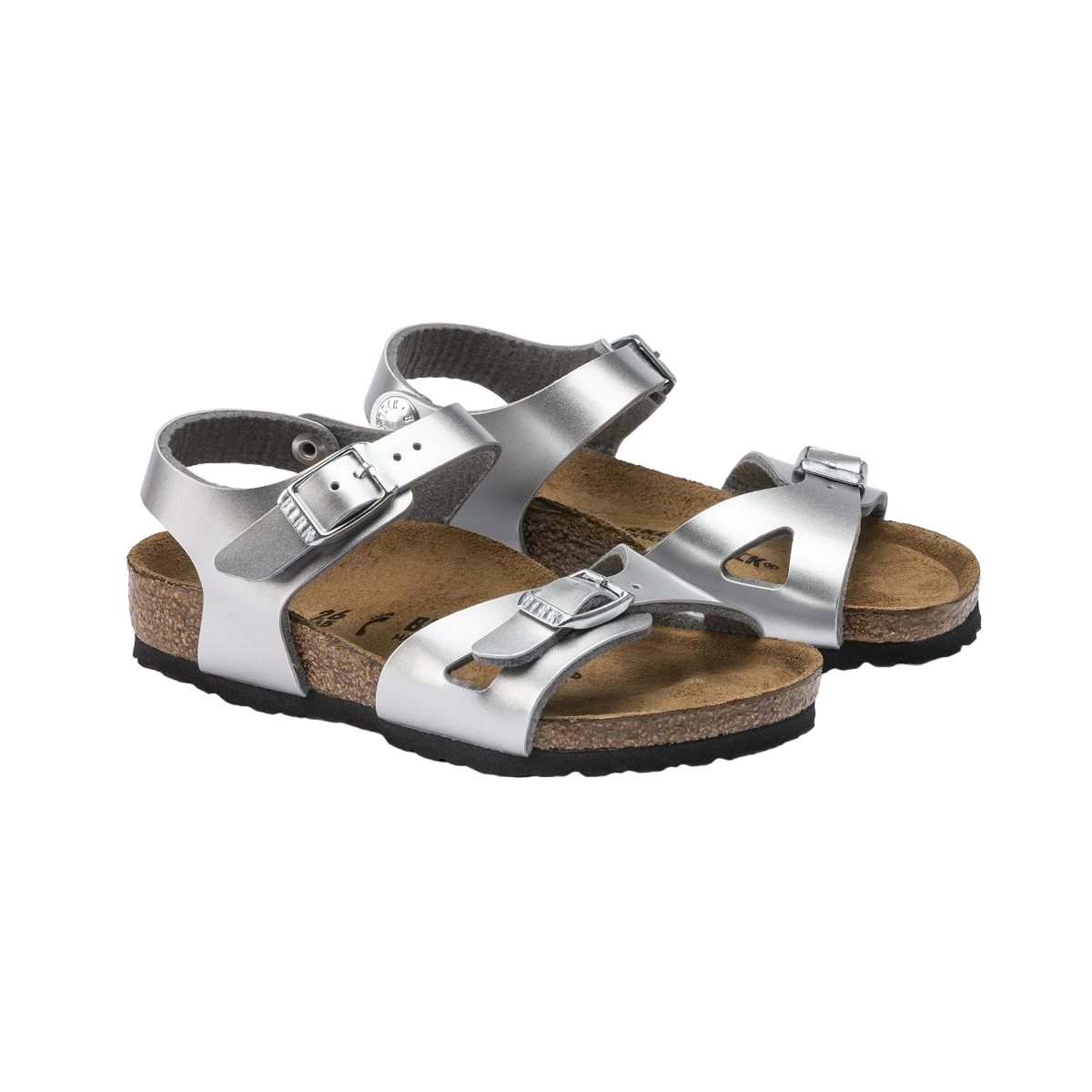 Faux leather sandals BIRKENSTOCK Silver