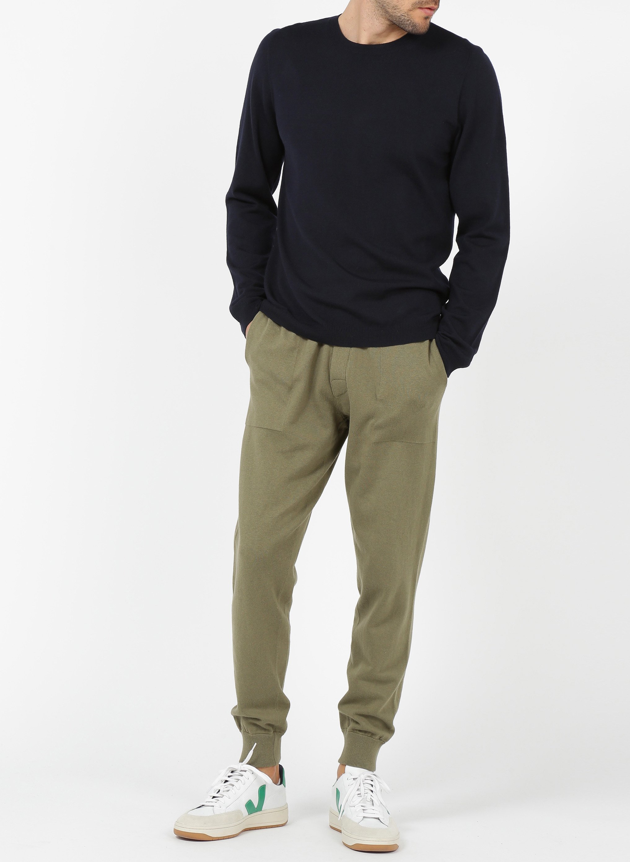 Regular-fit round-neck wool sweater AU PRINTEMPS PARIS Blue