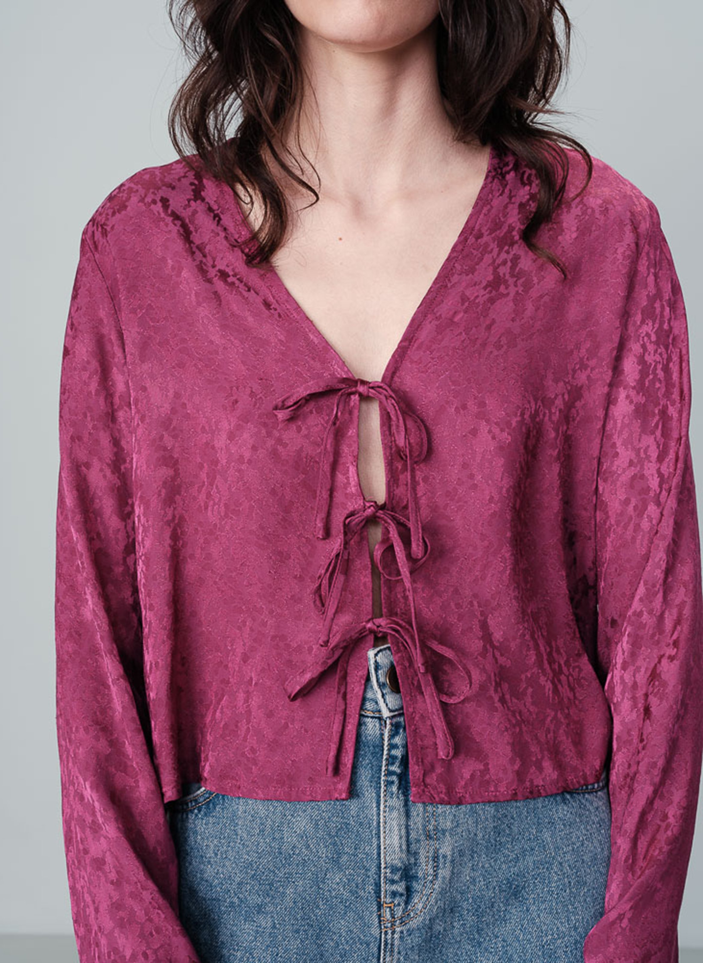 Jacquard V-neck top GRACE ET MILA