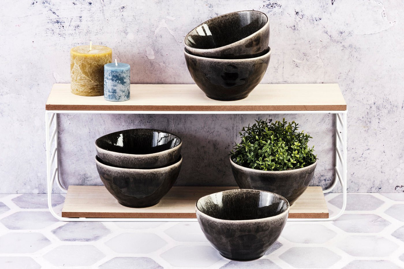 Bowl moon ø14.5cm - 6 pieces - ink BJORN Black