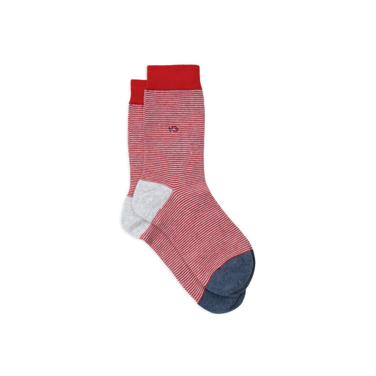 Striped combed cotton socks BILLYBELT Red