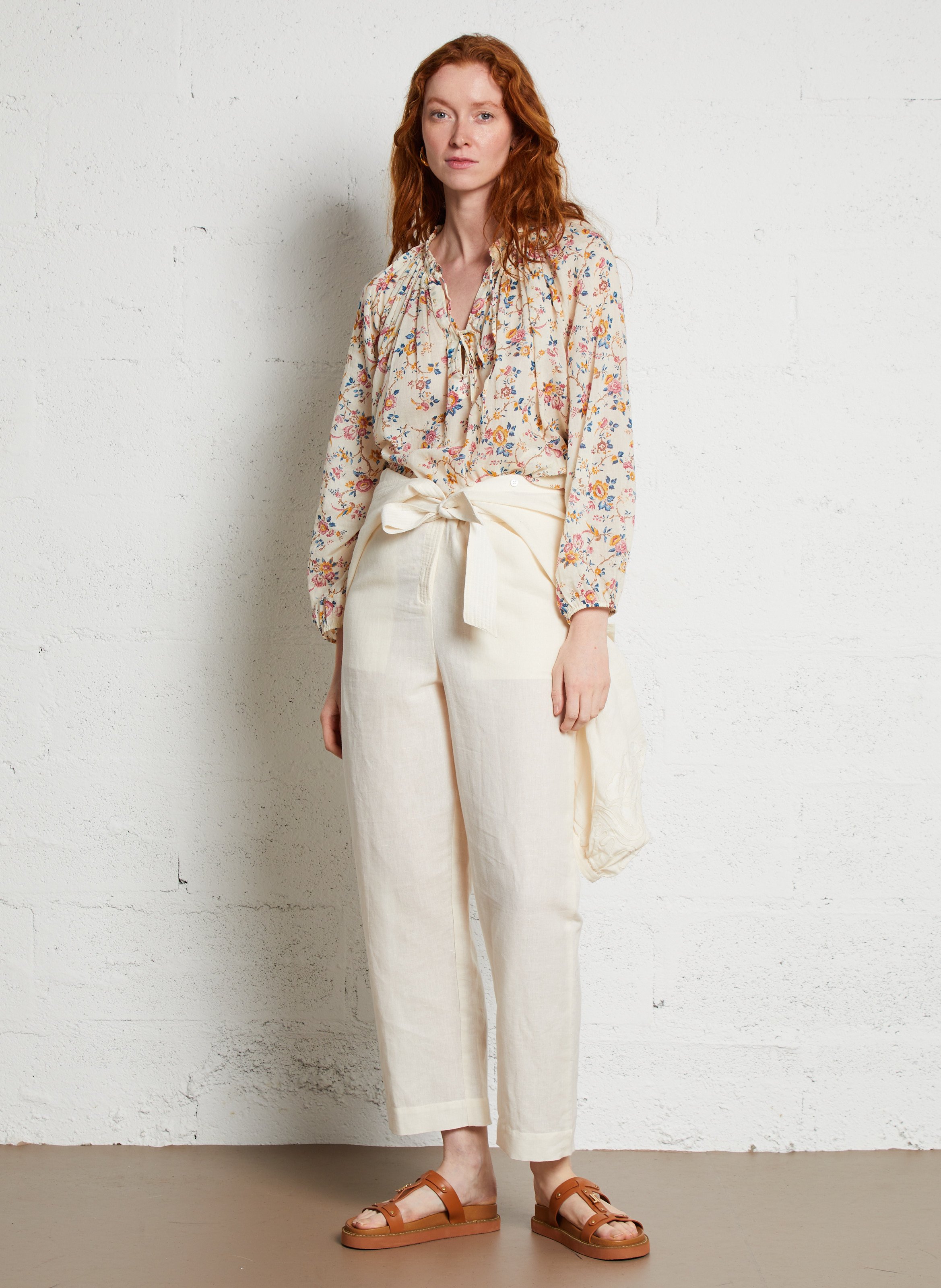 Ronde hals biologisch katoenen jumpsuit LOUISE MISHA Beige