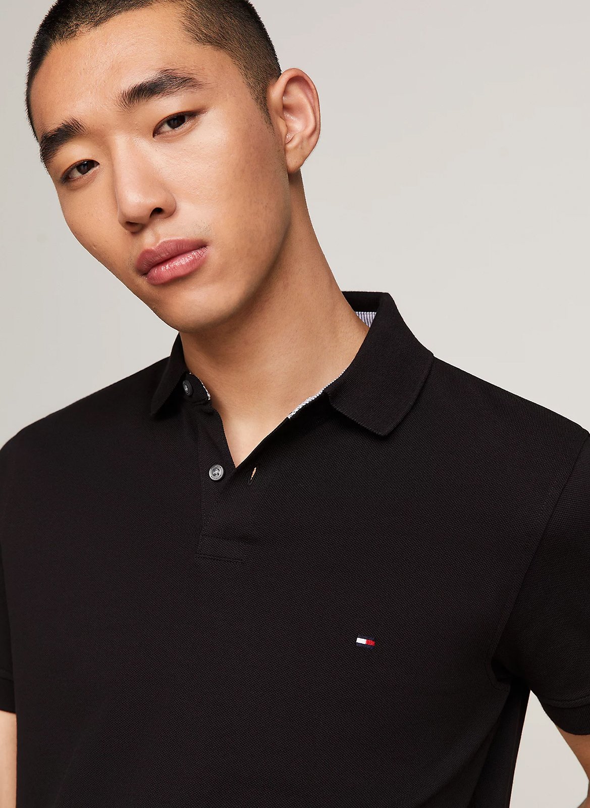 Poloshirt aus Bio-Baumwoll-Mix, Regular Fit Schwarz