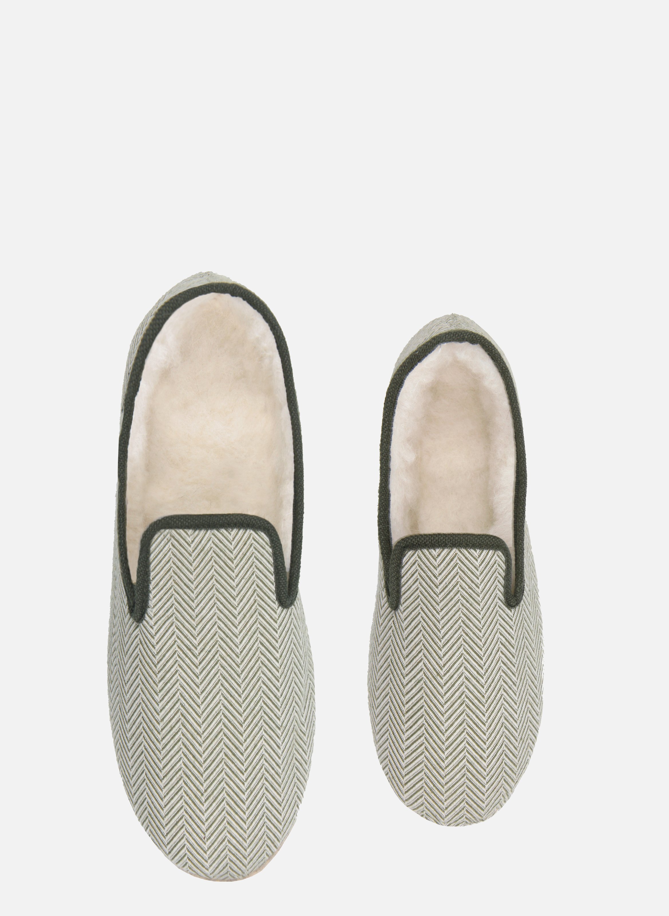 Fabric Charentaise slippers JULES & JENN Green