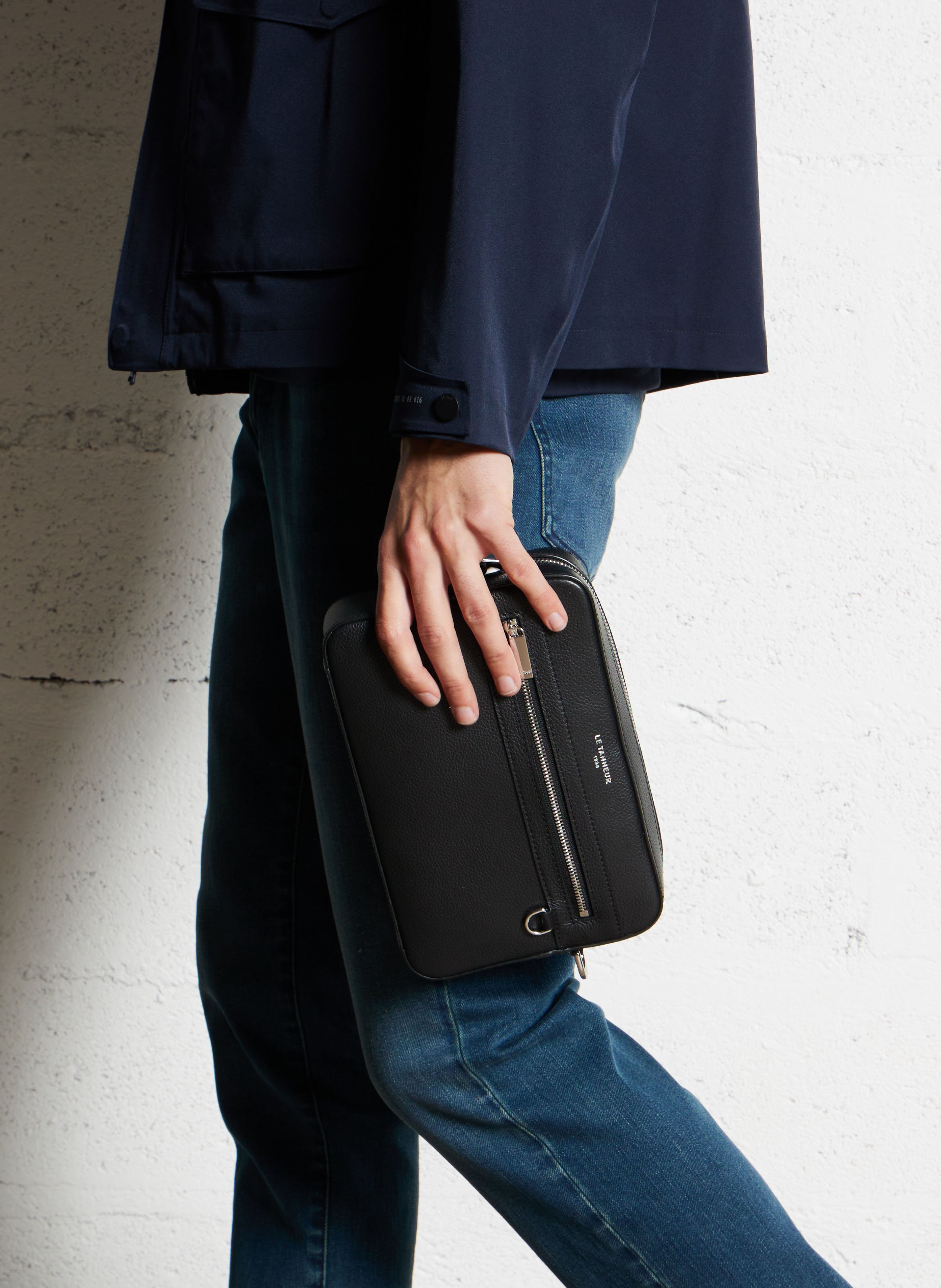 Leren crossbodytas  LE TANNEUR Zwart