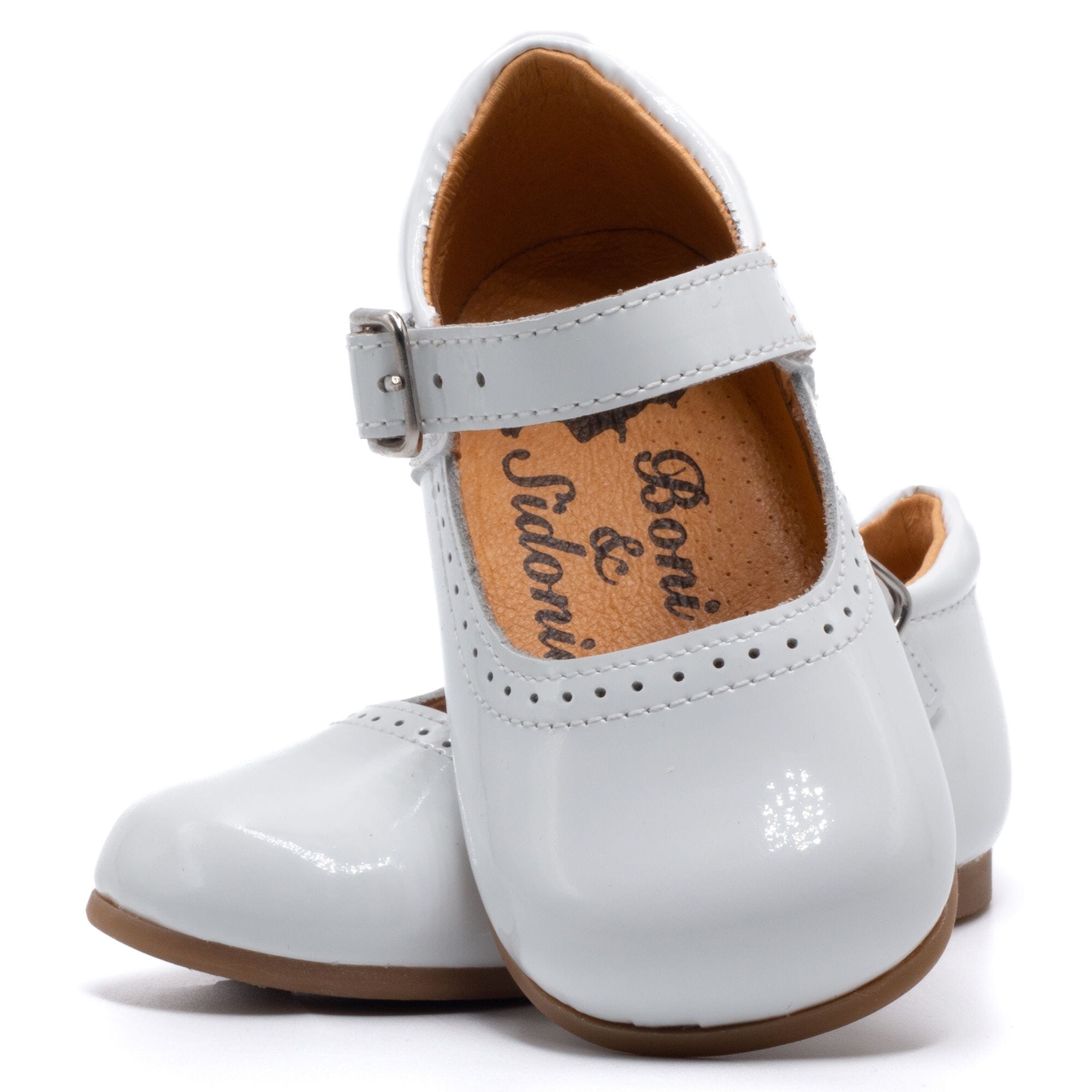 Patent leather baby girl shoes Boni & Sidonie White