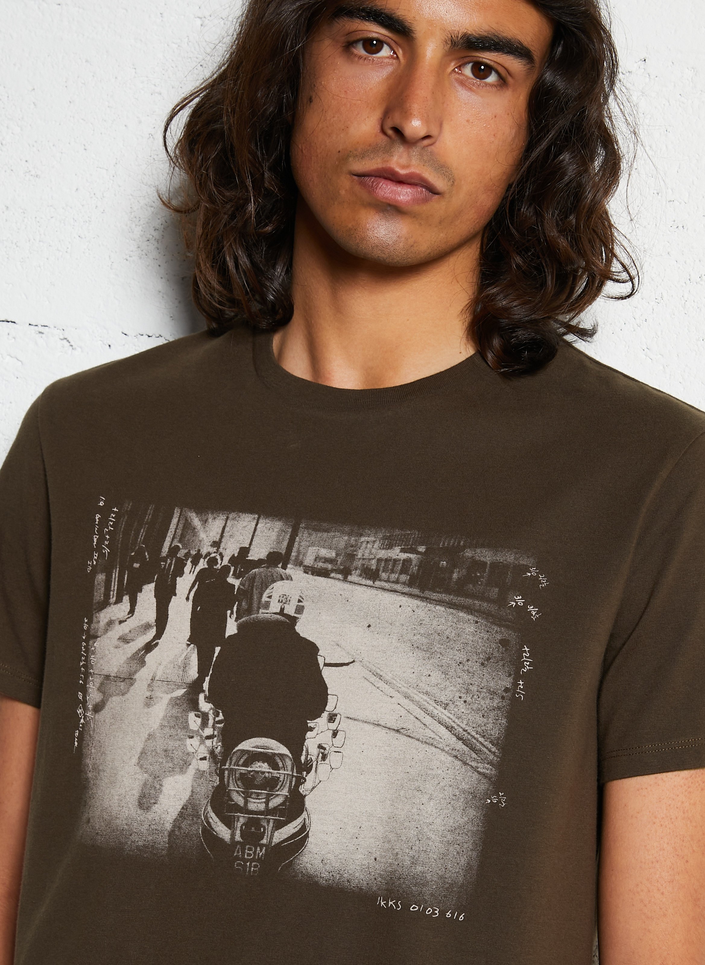 Gerade geschnittenes Rundhals-T-Shirt aus Baumwolle IKKS Khaki