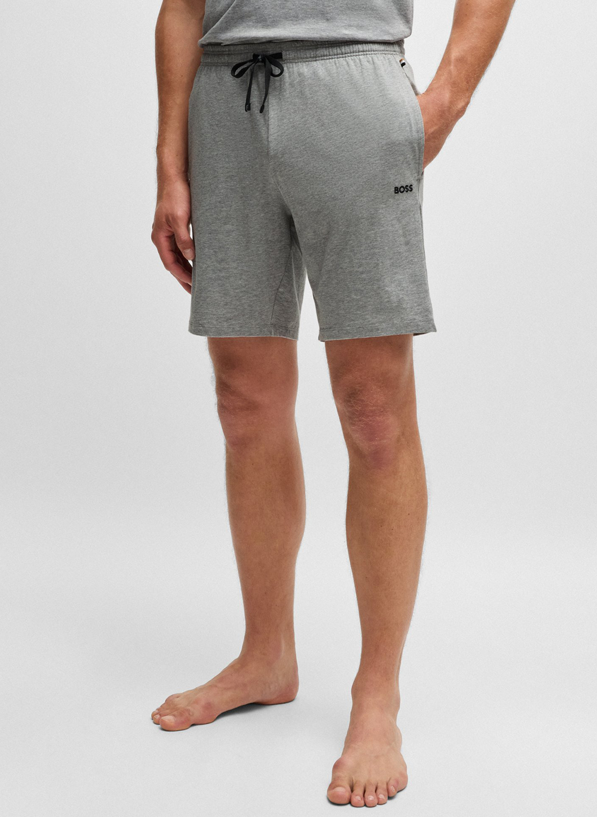 Cotton-blend pajama shorts BOSS Silver