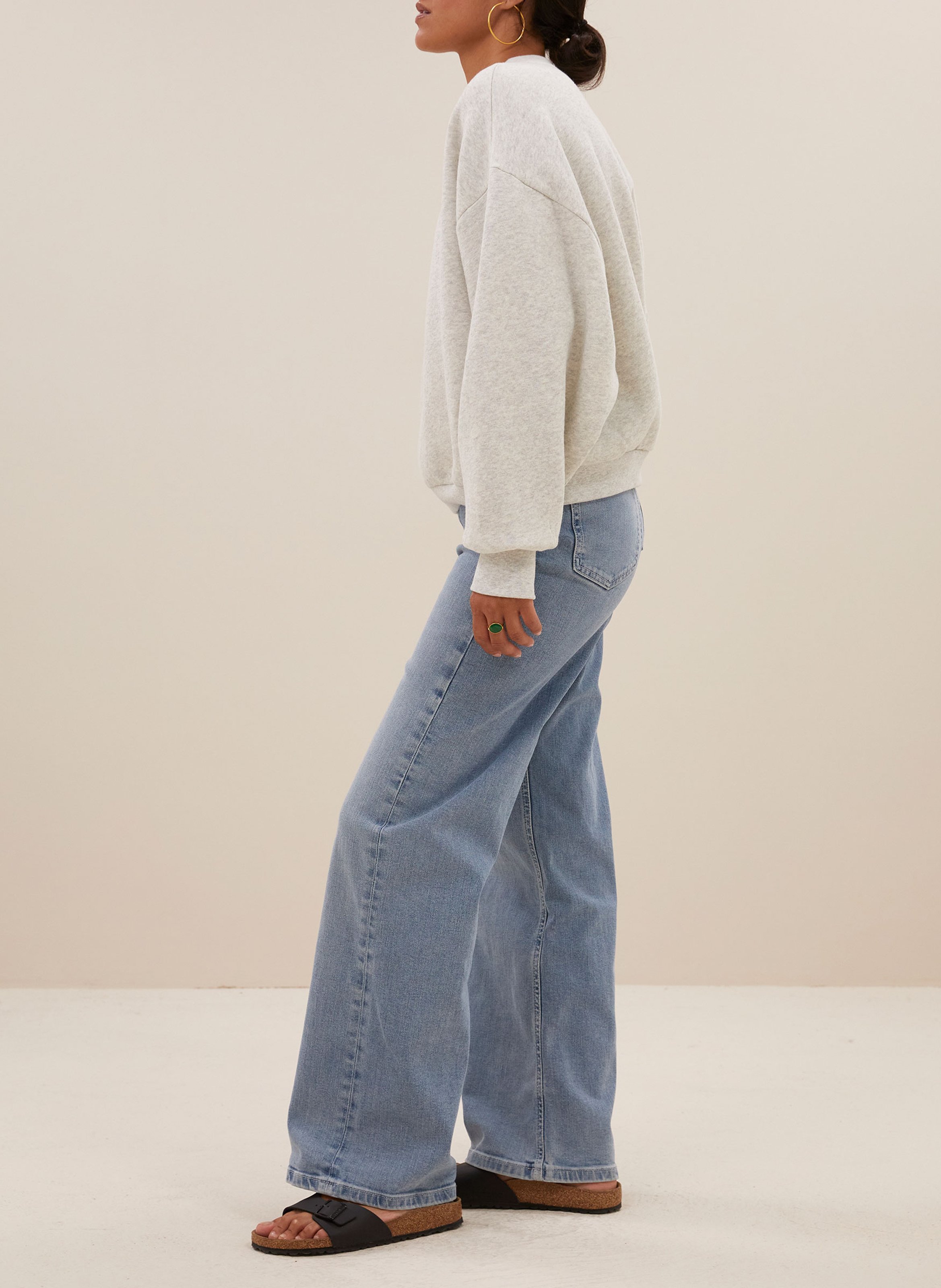 Rechte sweater van biologisch katoen BY BAR Grijs