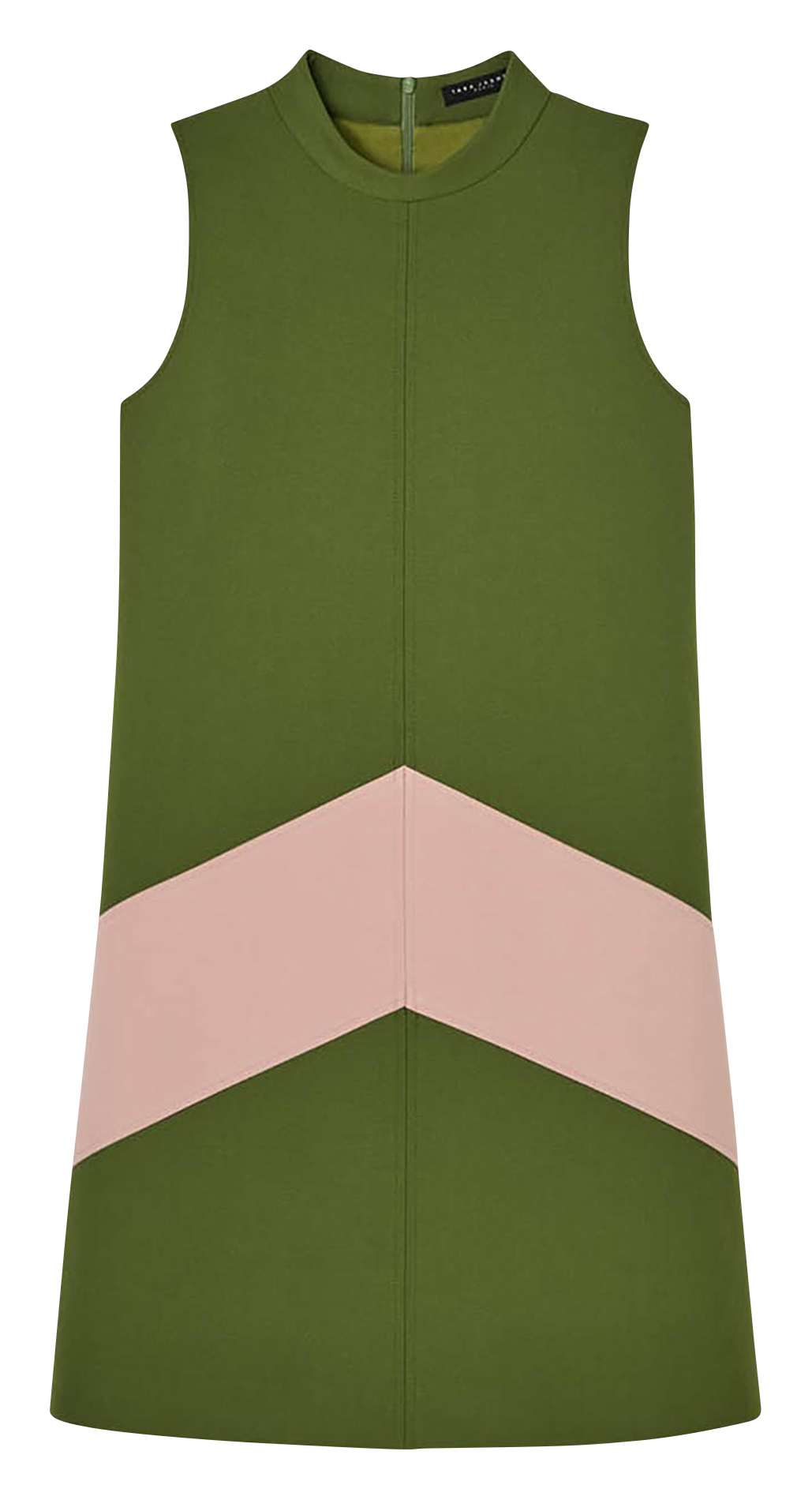 Robe courte col rond sans manches TARA JARMON Vert