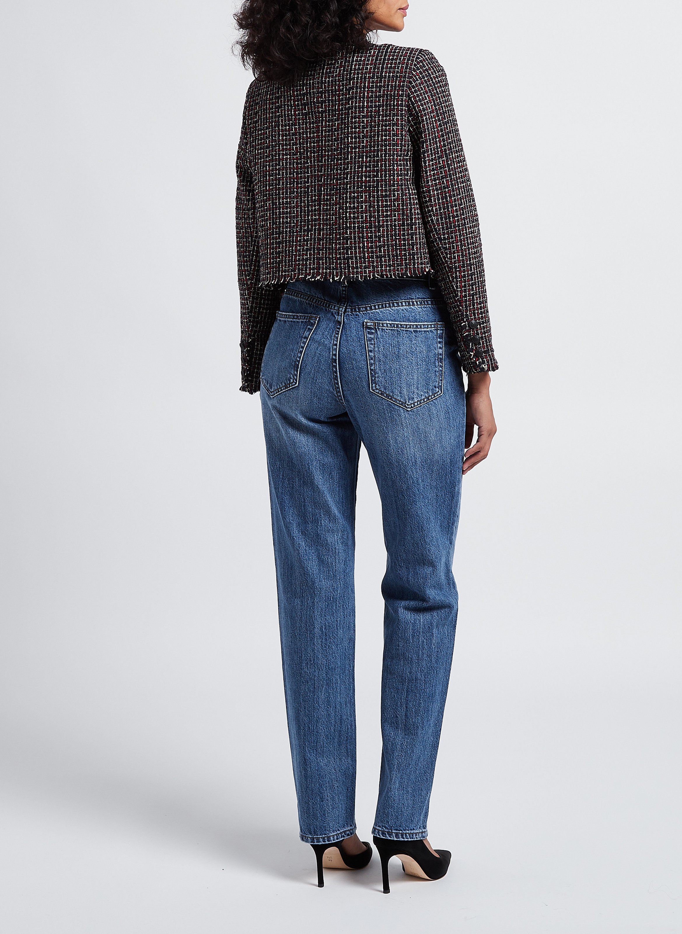 High-rise straight-leg cotton jeans VILA Blue